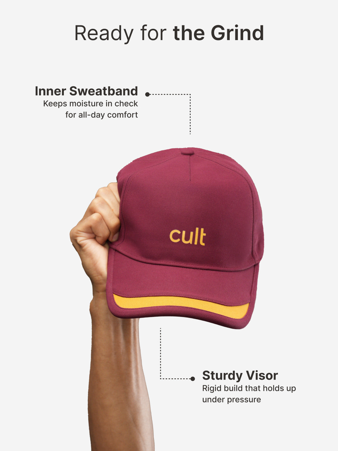 cult Front Pop Cap Red and Yellow- Unisex Adjustable Cap for Men & Women