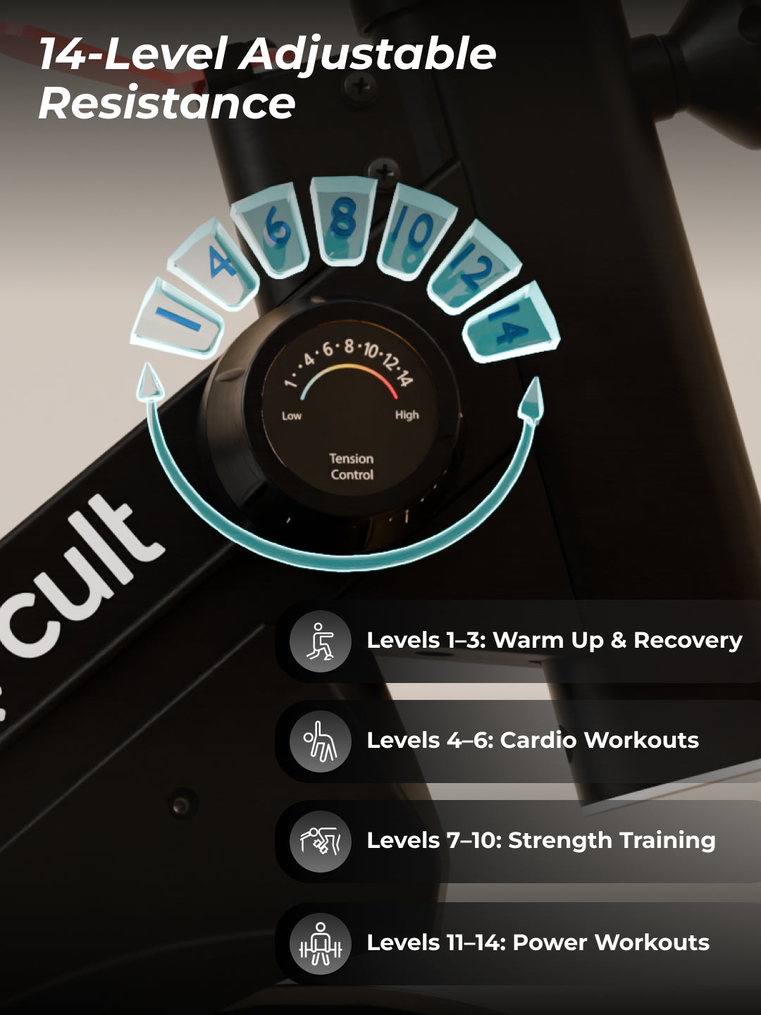 Cult SmartSpinVolt Magnetic Spin Bike | 10Kg Flywheel | 140kg Max Weight | Home Use Exercise Bike