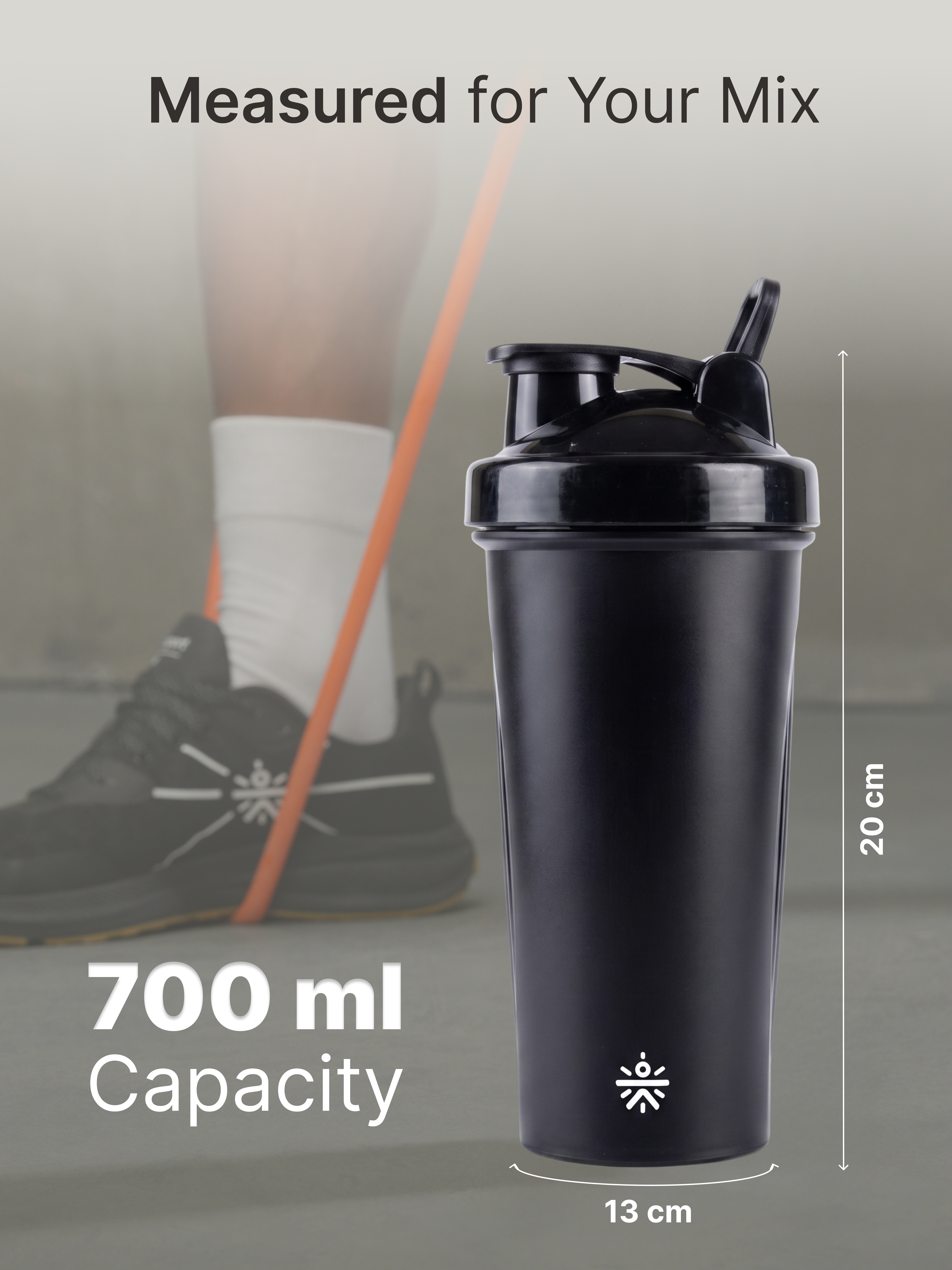 Cult 700ml Shaker Bottle with Blender Ball  Leakproof Protein & Fitness Shaker