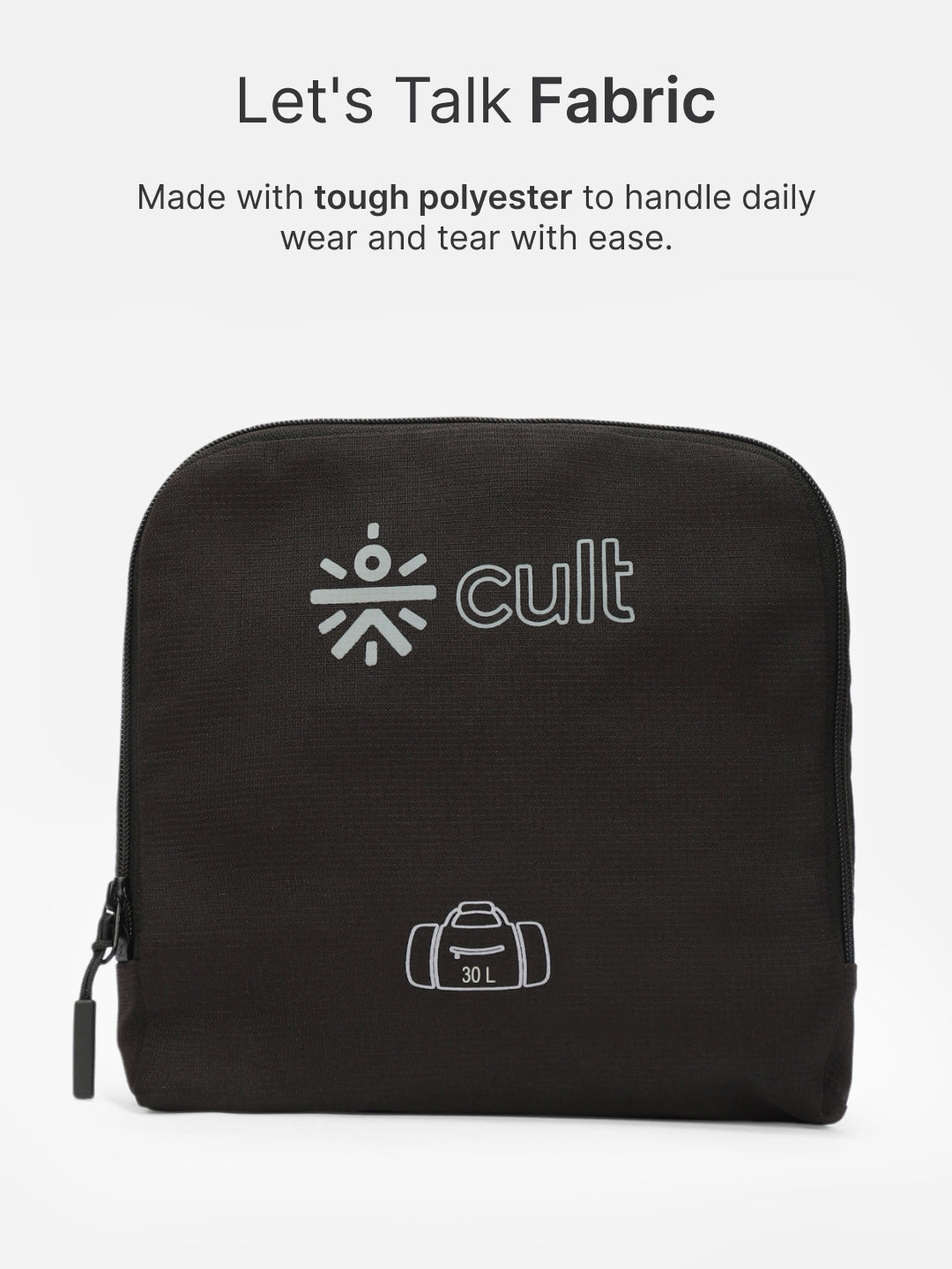 cult Foldable Duffle Bag  30L Black