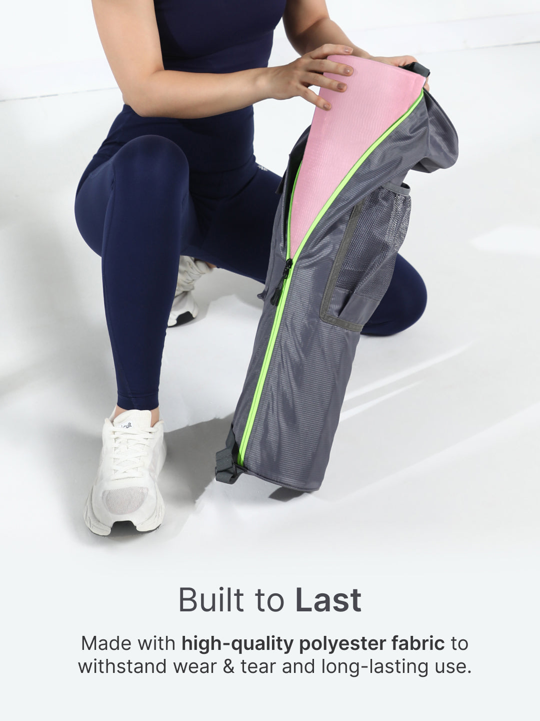 cult Yoga Mat Bag Grey with Adjustable Shoulder Strap Fits Up to 6mm Mat