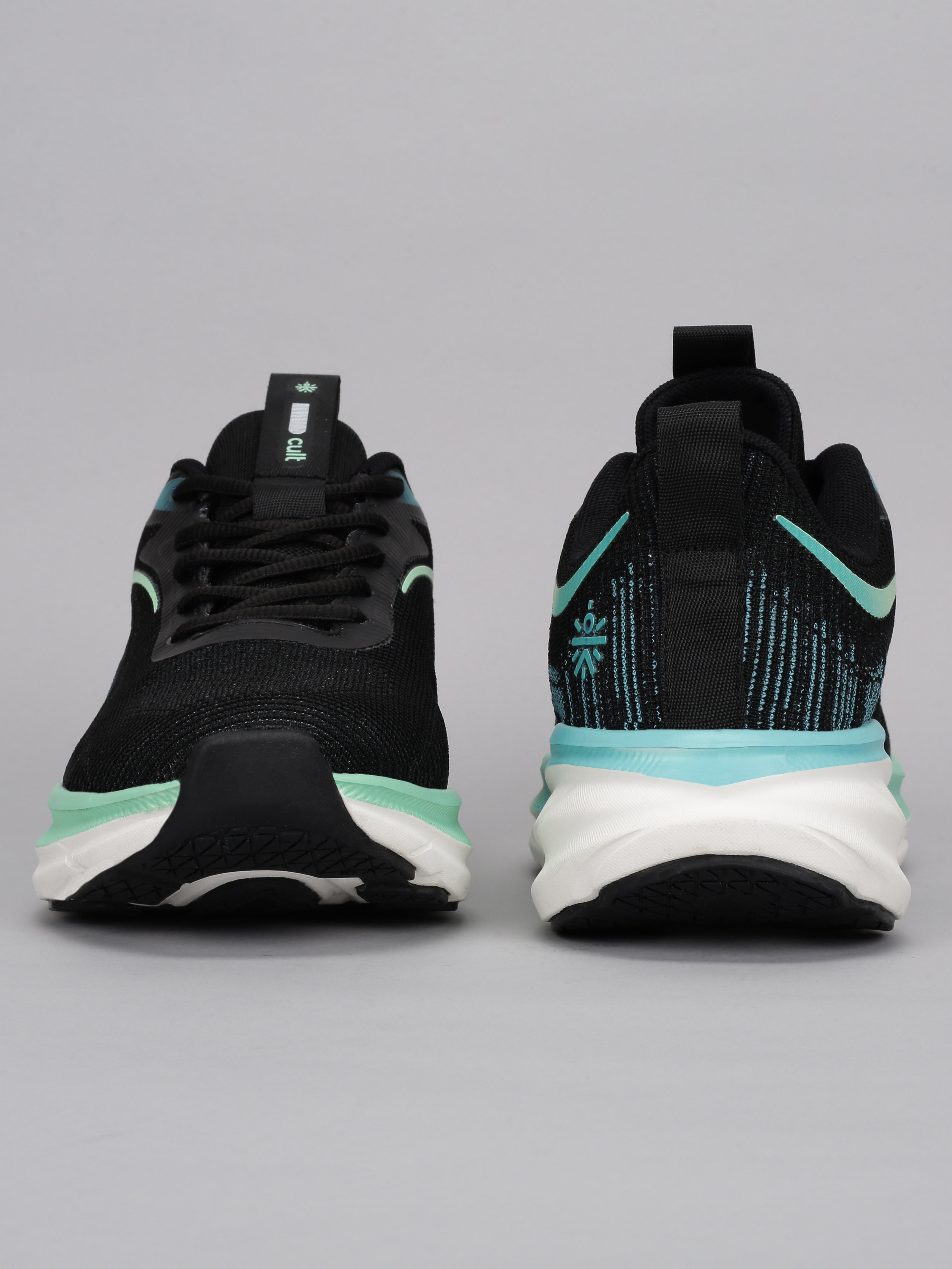 cult Men's Flytor Running Shoes - Black/Sea Green
