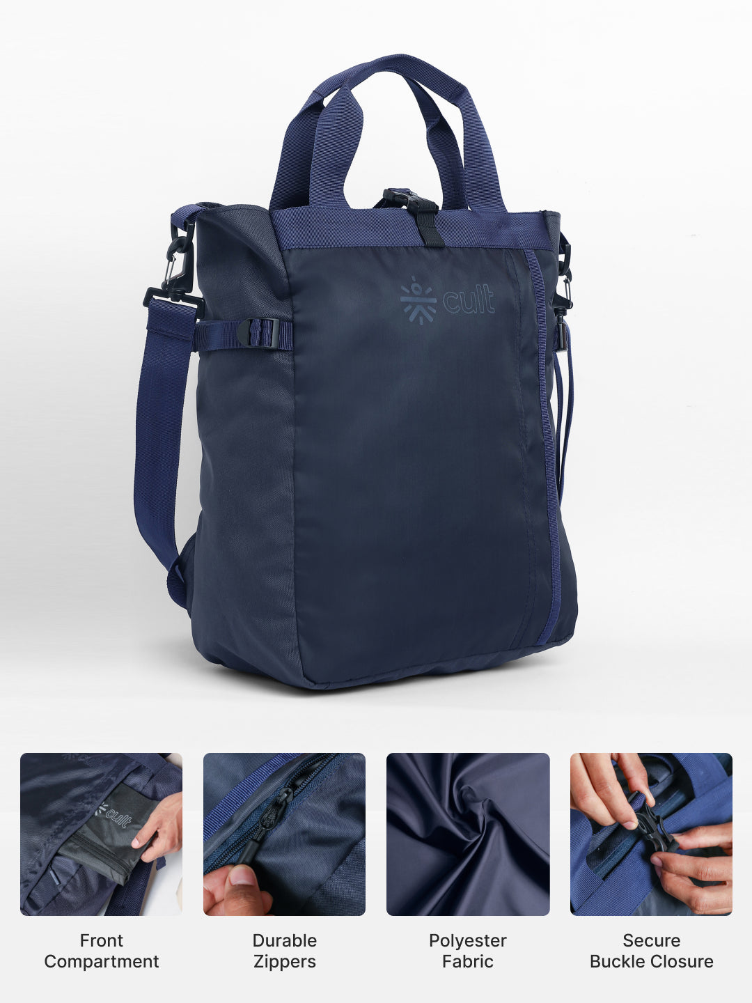 Work to Play Laptop Backpack 35L - Water-Repellent, Multi-Functional Bag with Trolley Sleeve & Shoe Cover Blue