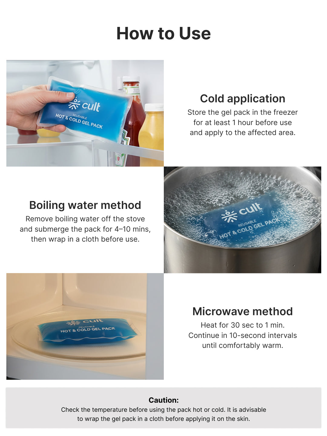 Reusable Hot & Cold Gel Pack of 2 – Flexible Pain Relief for Cramps, Swelling, Injuries, Neck, Back & Joint Recovery