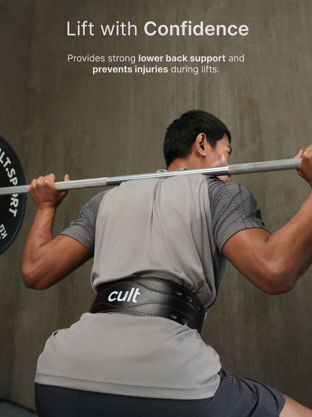 cult Gym Belt Black Leather Unisex