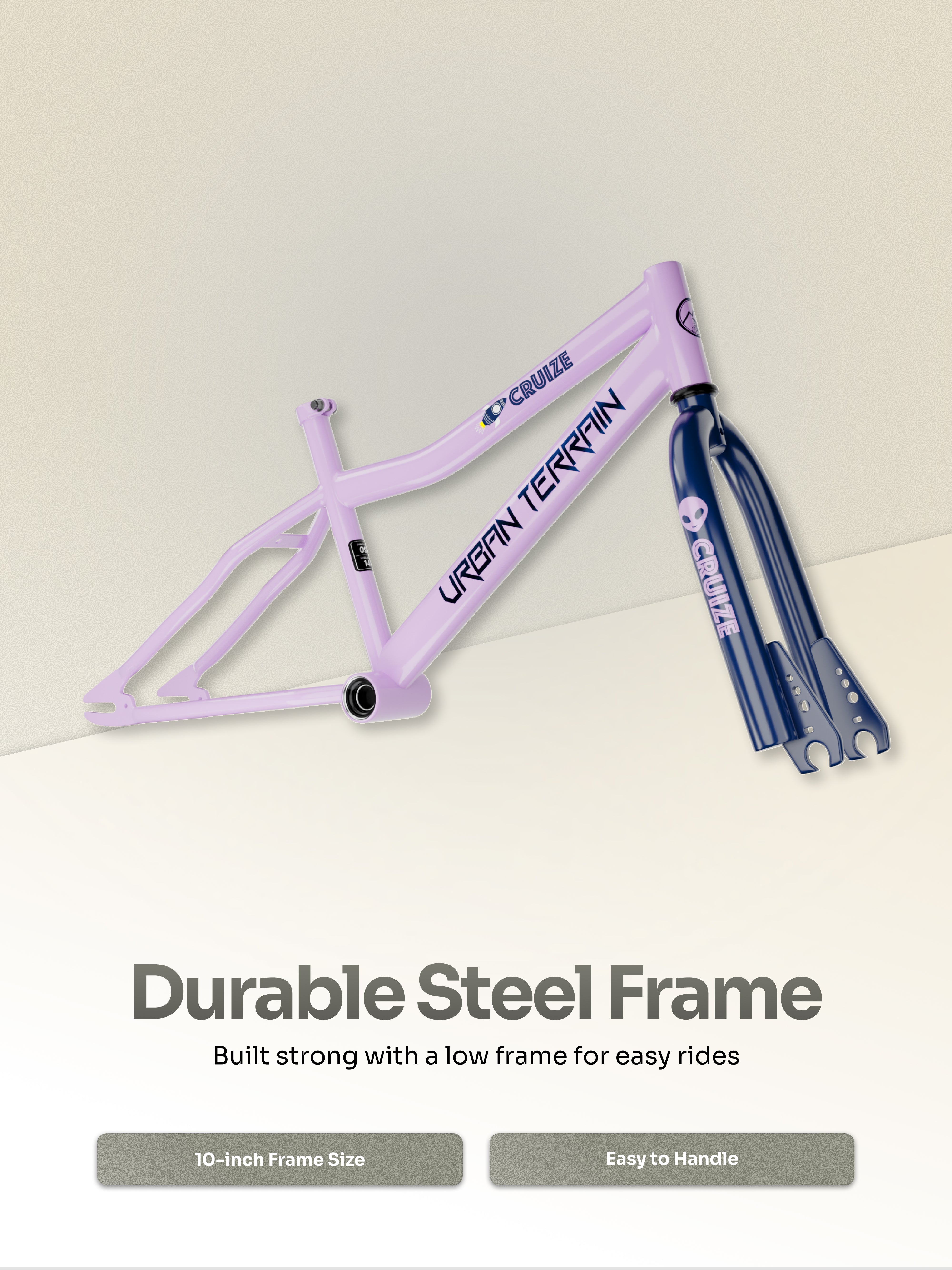Urban Terrain Cruize 16T Single Speed Kids Cycle, Lavender