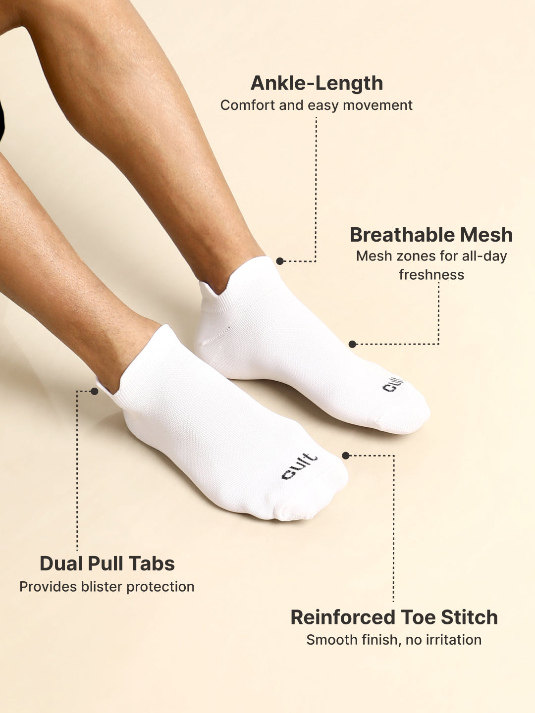 Sports Low Ankle Length Pack of 5 Orange,Navy,White,Blue & Black Men's Cotton Socks