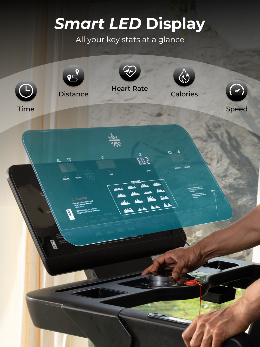 Cult SmartStridePro BLDC Motor (7HP Peak) Treadmill with Massager | Max Weight: 140kg | 18 Level Auto Incline (with 6 Months extended warranty)