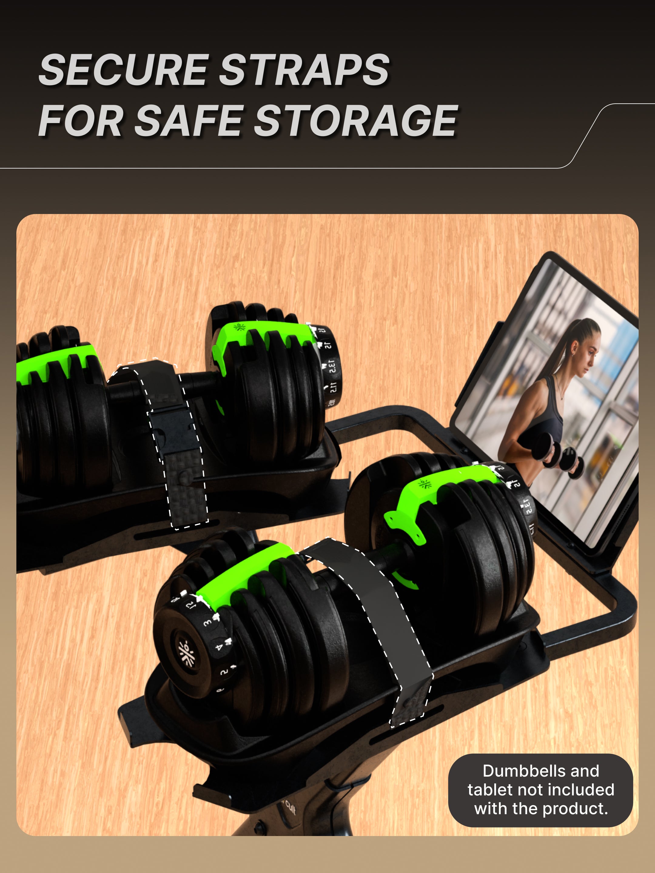 Cult Dumbbell Stand | 100 KG Weight Capacity | With Wheels & Tablet Holder | Protected Edges | Compact Home Gym Storage (6 Months extended Warranty only on Cultstore.com)