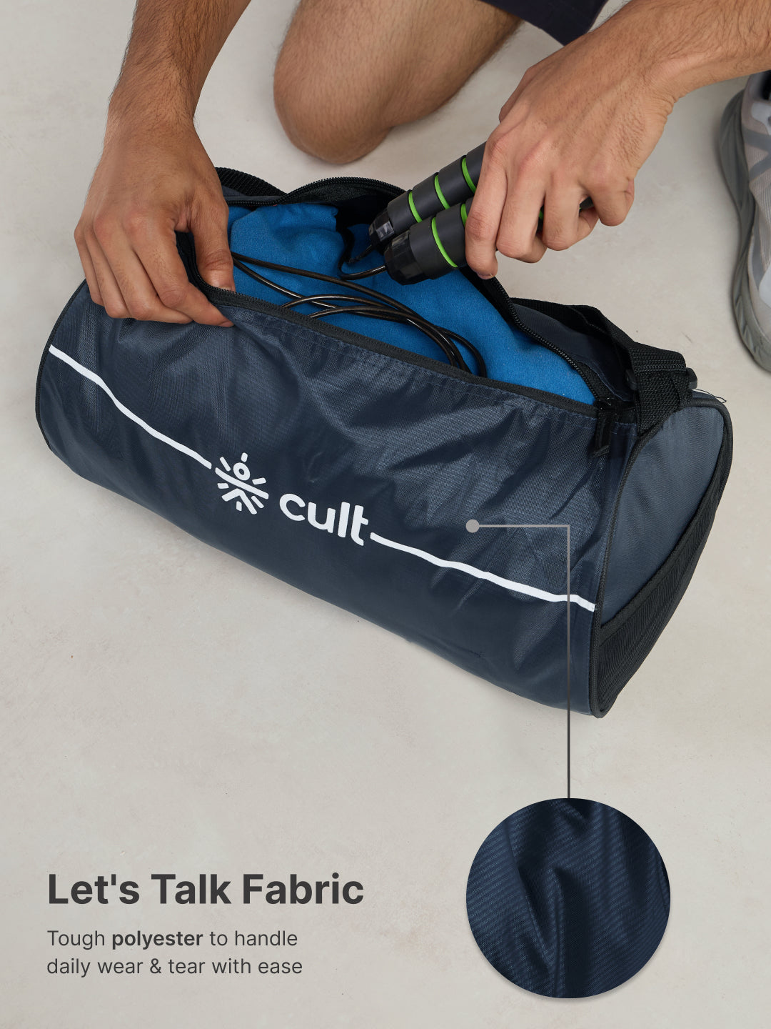 Duffle Bag Unisex Adjustable Strap Mesh pocket Gym & Sport Bag Blue 12 L