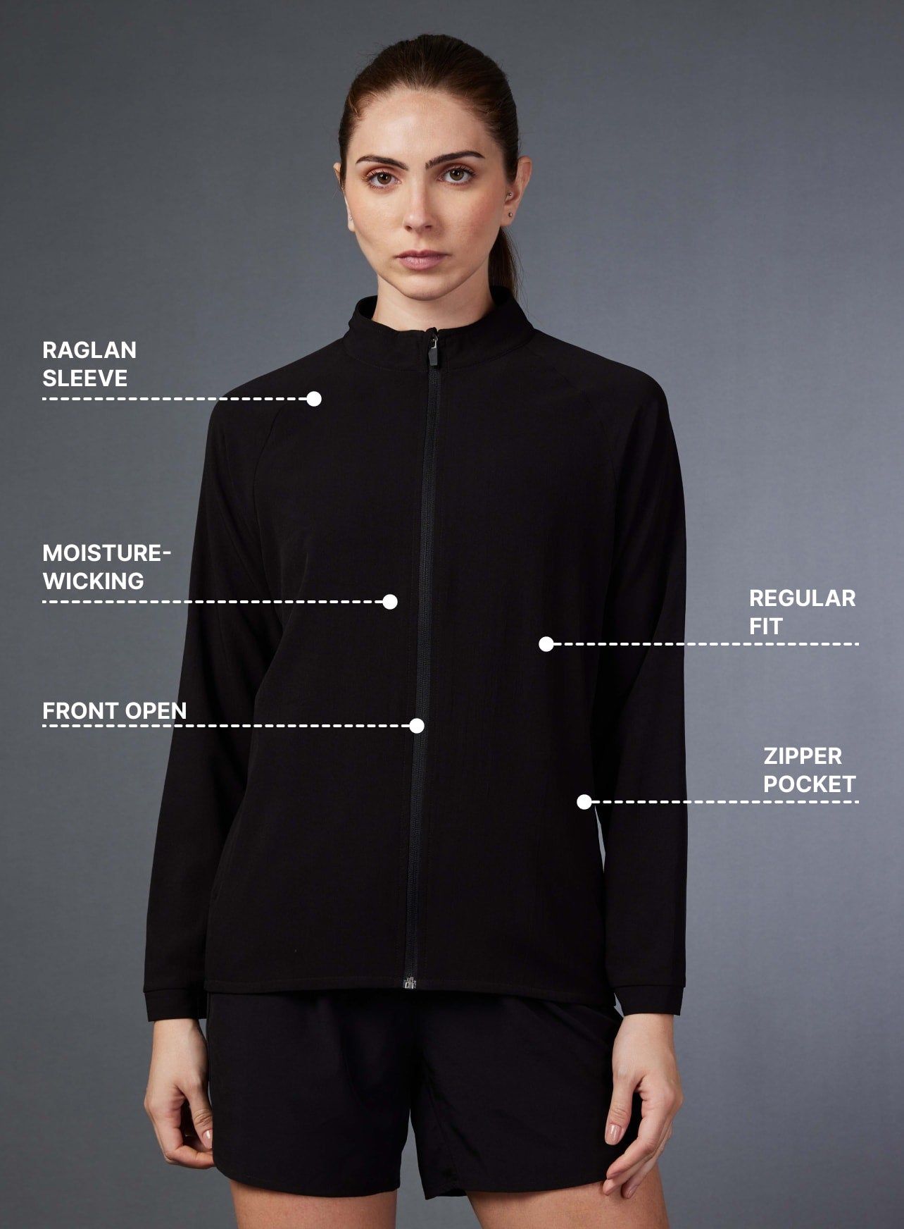 Women's Black Running Essential Jacket