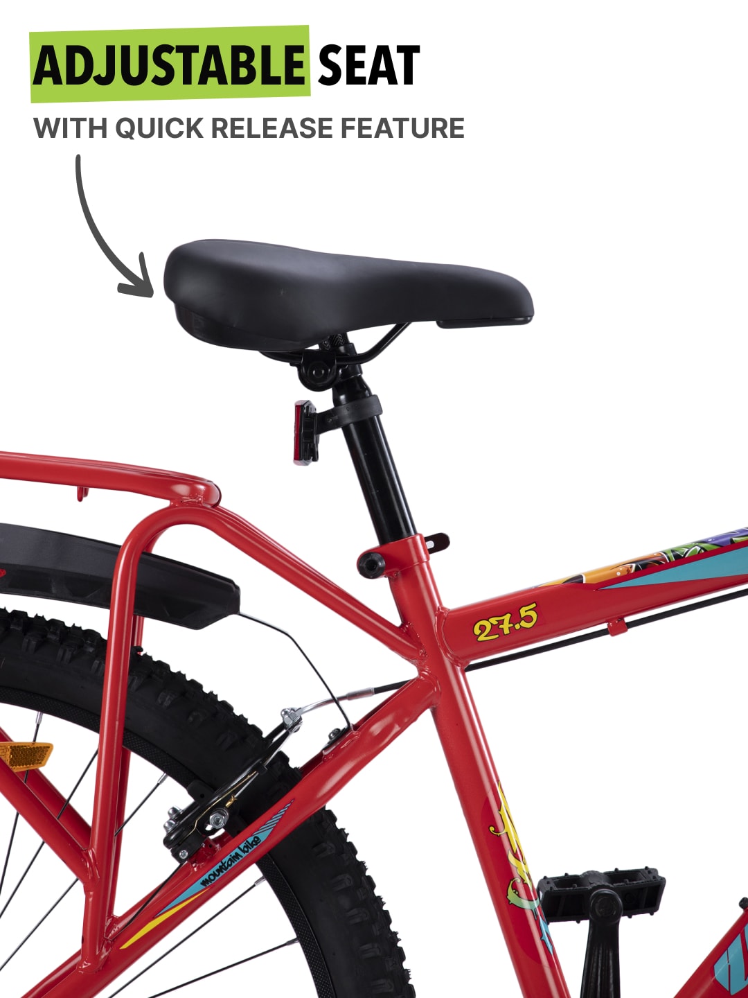 StudIBC27.5RED Steel Single Speed 27.5 inch Mountain Cycle with Single Wall Rim and Rigid Fork