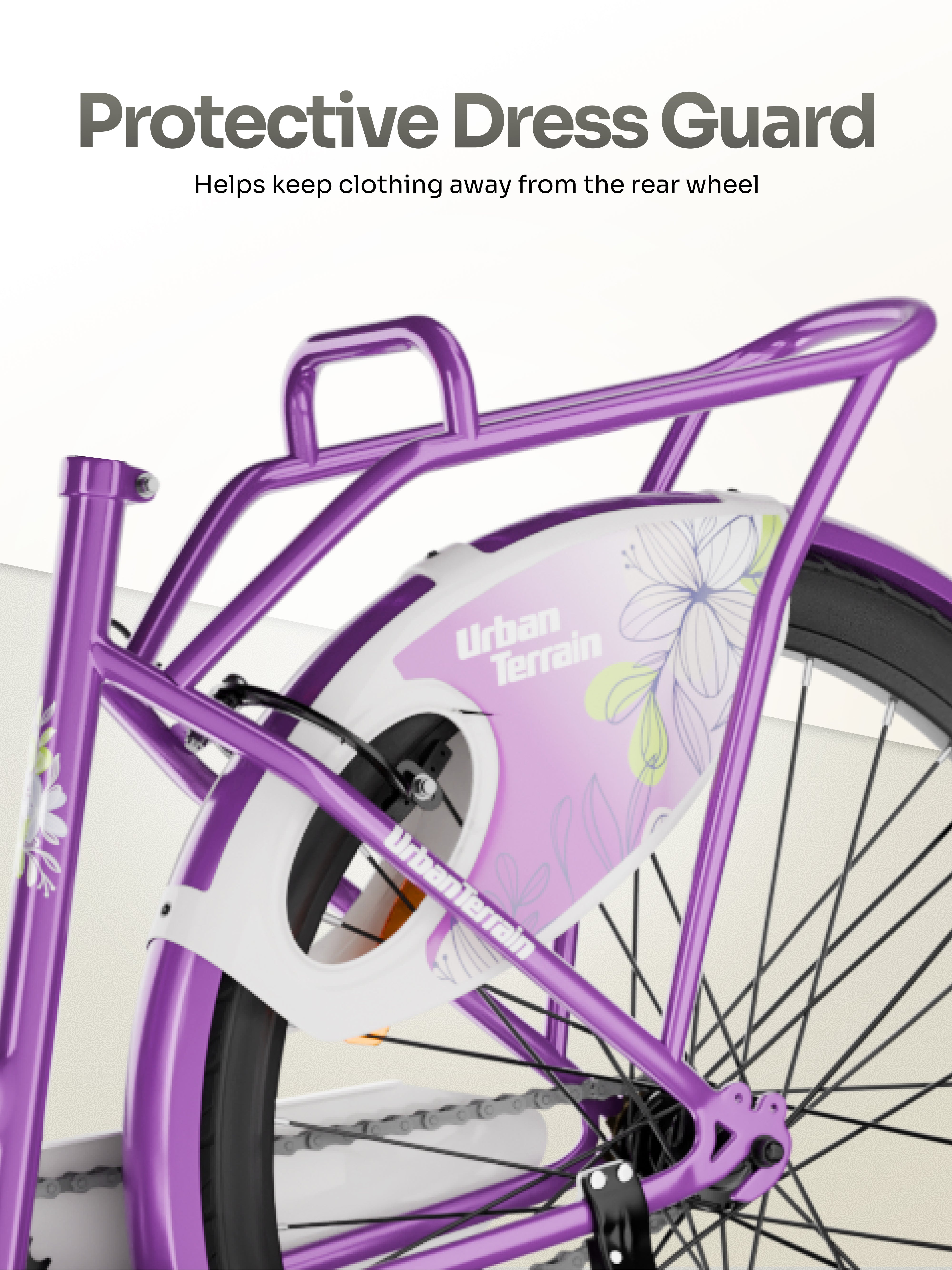 Autumn Women Cycle Steel 26 inch Tyre Single Speed With Single Wall Rim, Caliper Brakes and Rigid Fork, Voilet