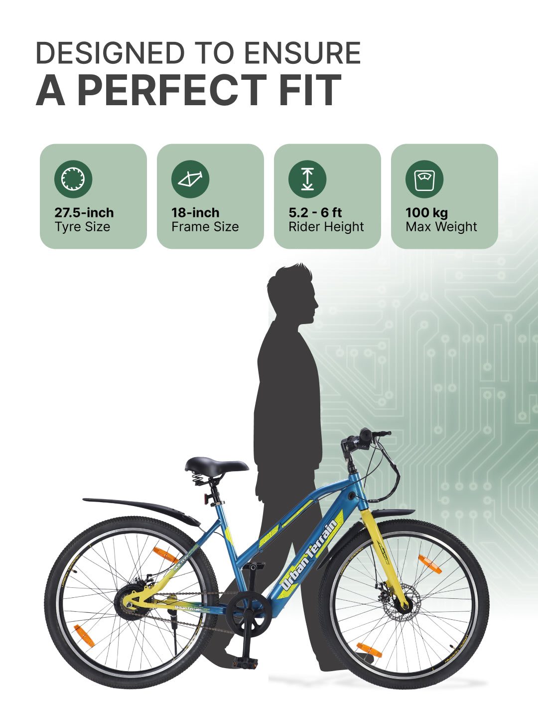 BOLTON27.5TBLUE with 4 hrs Fast Charge, Cycling Event BLDC Motor 27.5 inches Single Speed Lithium-ion (Li-ion) Electric Cycle, Ideal for Unisex, 15+ Years