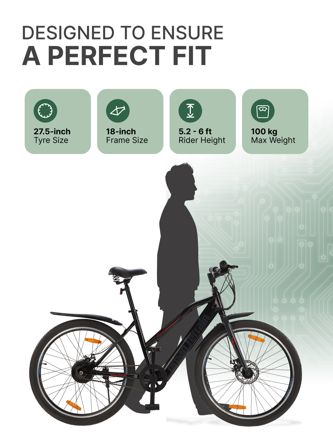 BOLTON27.5TBLACKGREY with 3.5 hrs Fast Charge, Cycling Event BLDC Motor 27.5 inches Single Speed Lithium-ion (Li-ion) Electric Cycle, Ideal for Unisex, 15+ Years