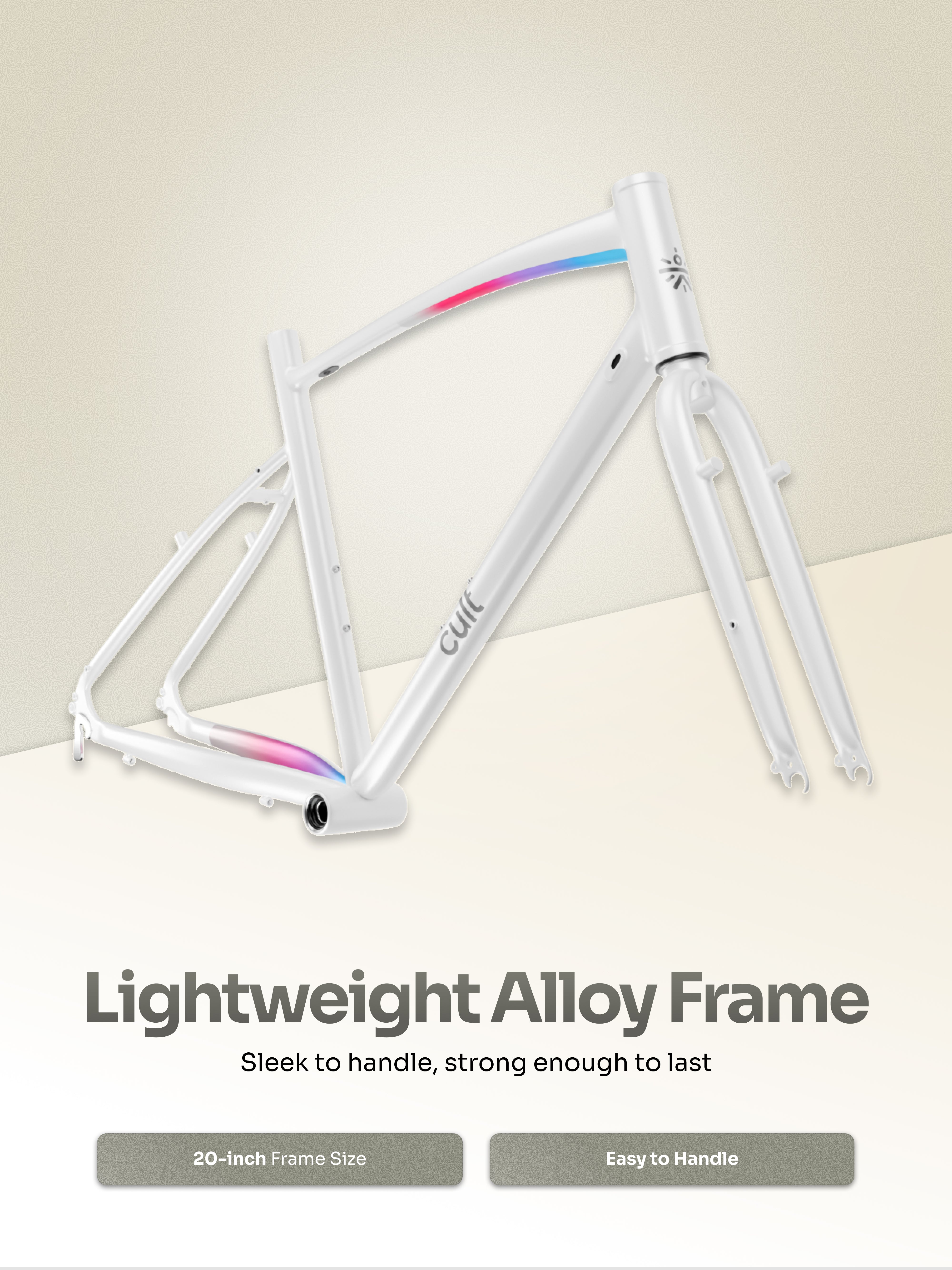 Cult Aero 700C 16 Speed Alloy Road Bike – White