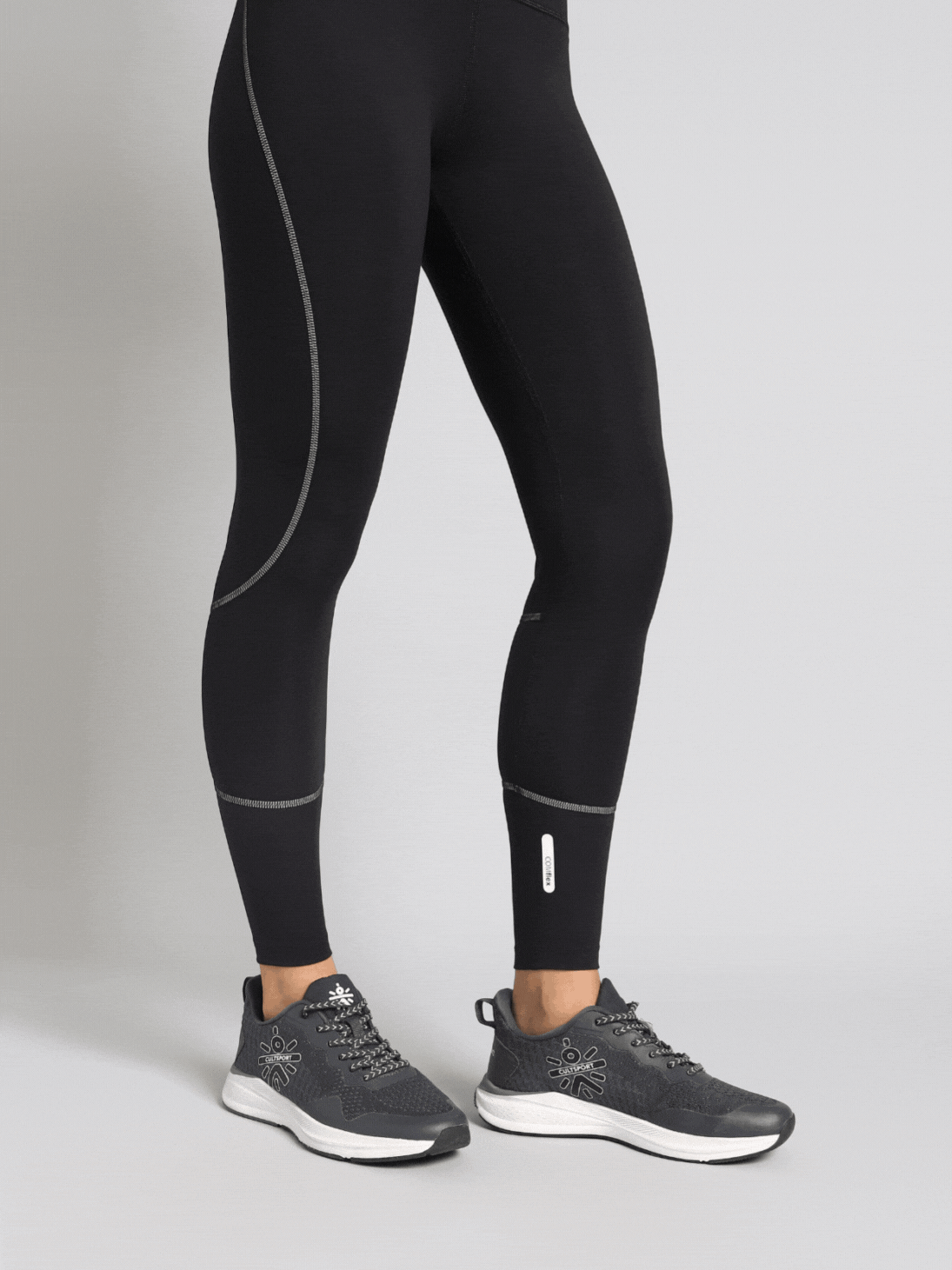 Black Top Shoe Absolute Fit Solid Workout Tights