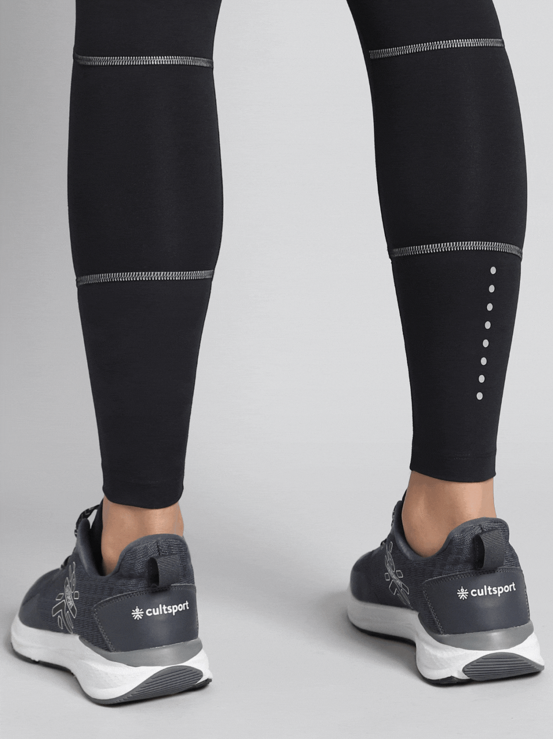 Black Top Shoe Absolute Fit Solid Workout Tights