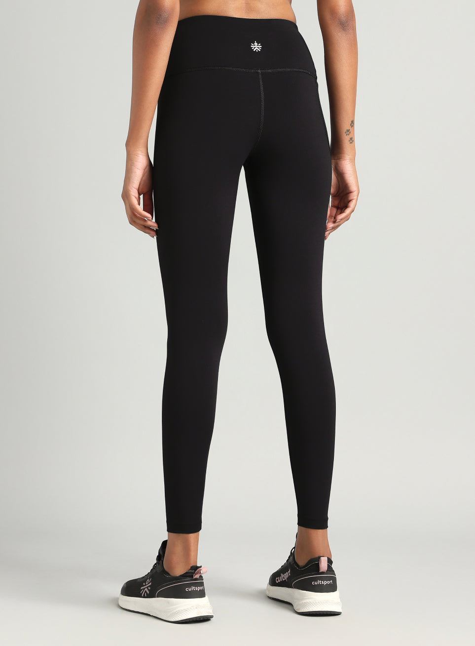 Black Do It All Solid Tights With Pocket