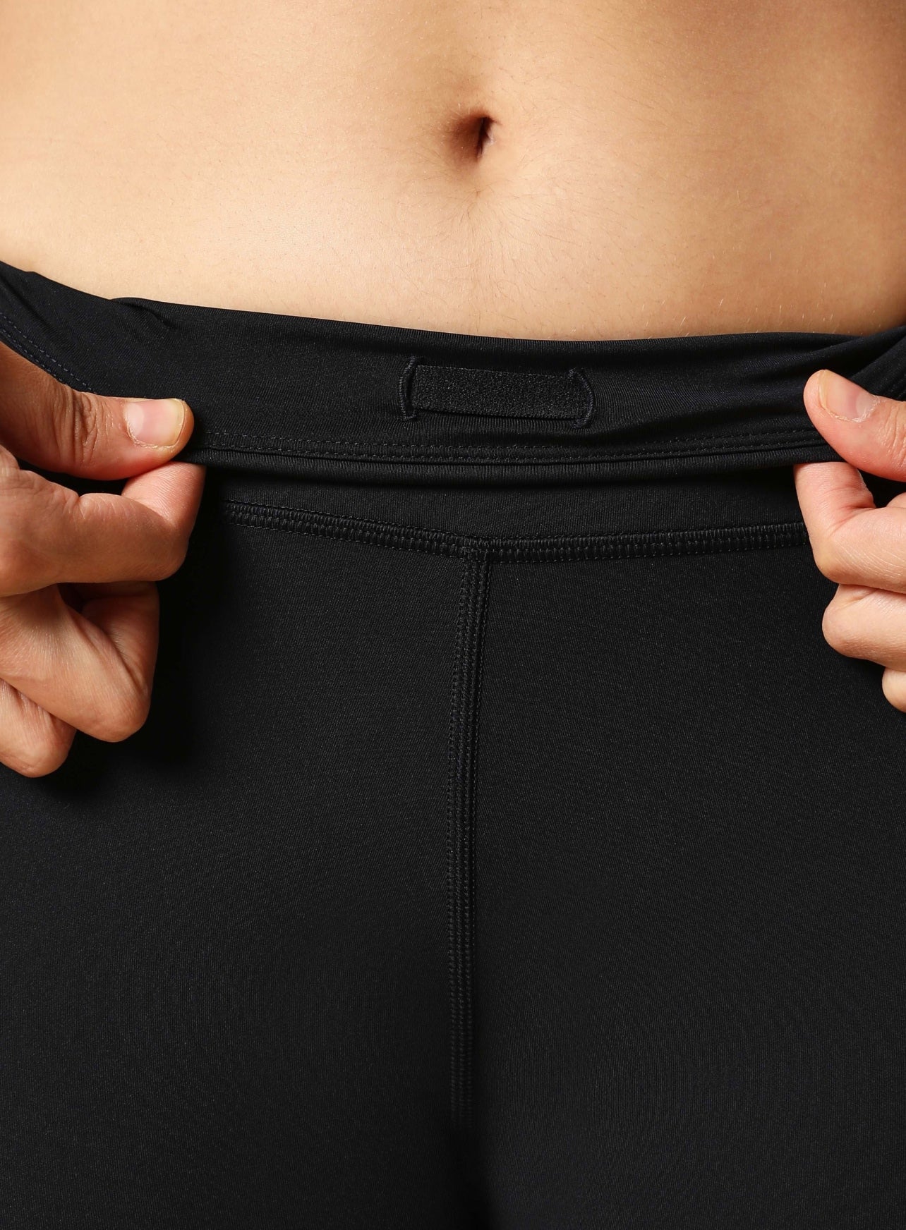 Black Do It All Solid Tights With Pocket