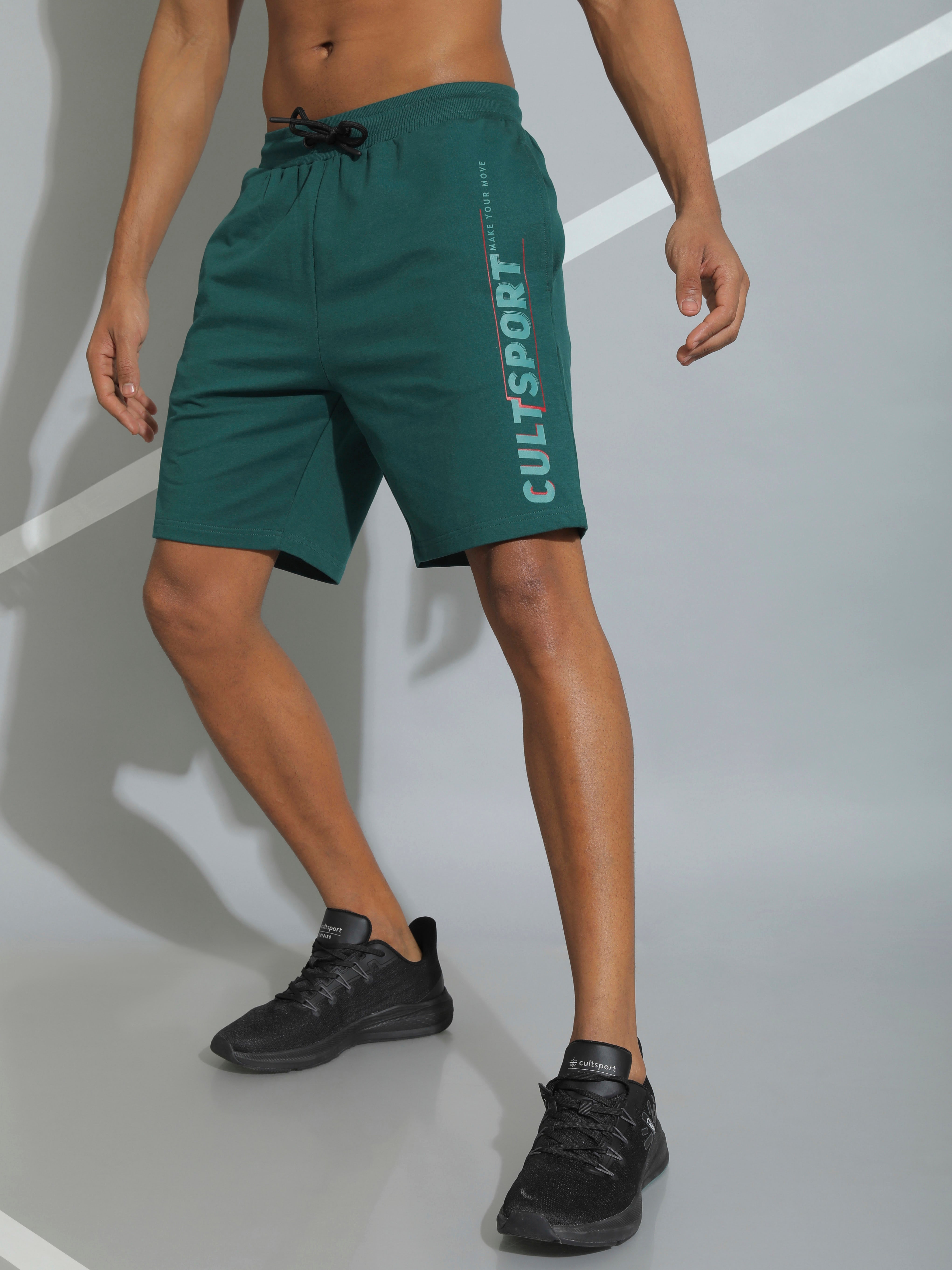 Typographic Print Active Shorts