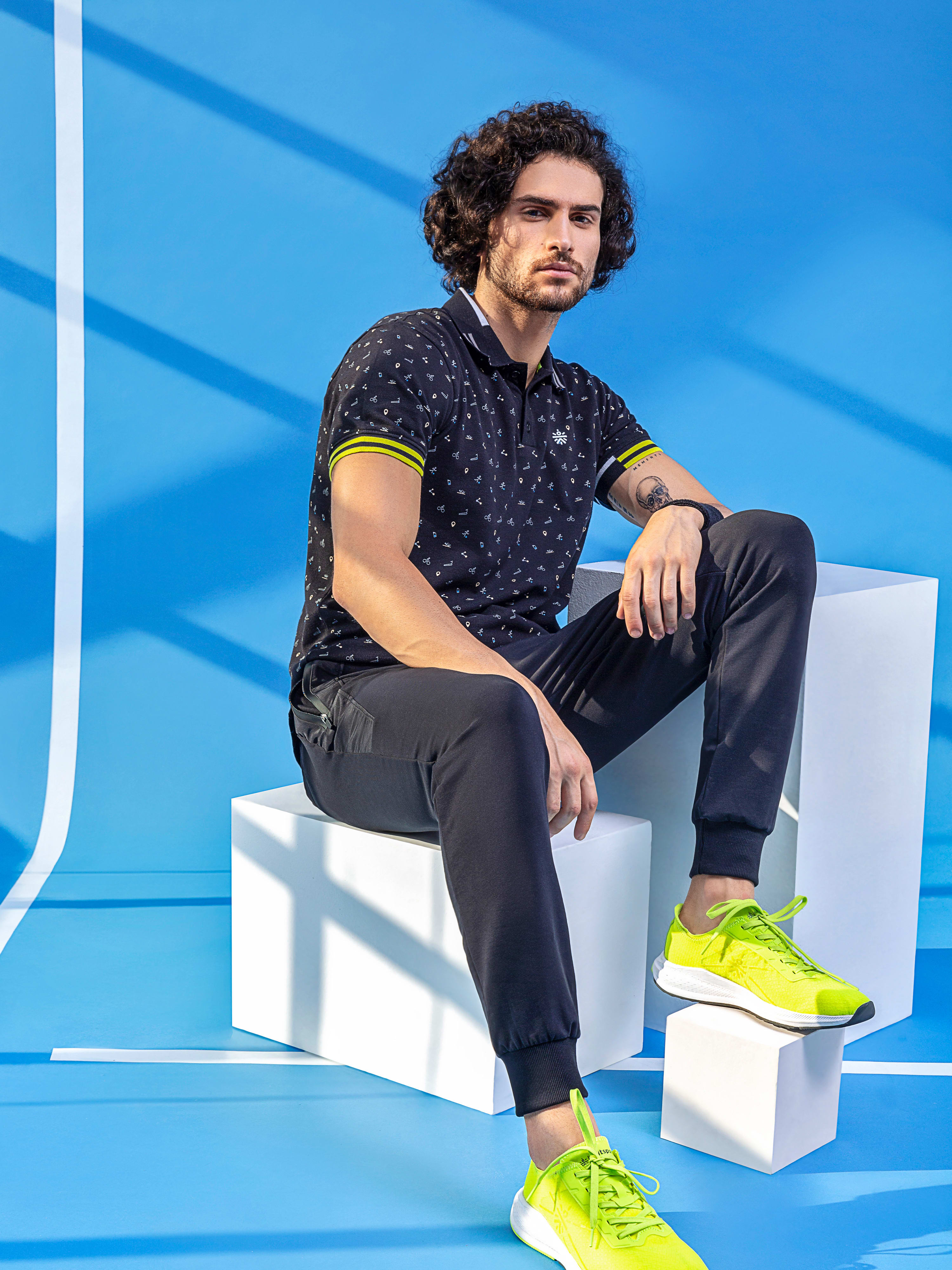 Conversational Print Polo T-shirt