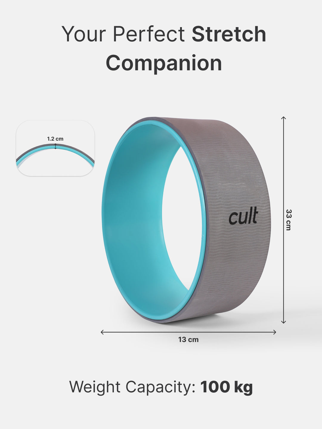 cult Yoga Wheel for Stretching and Balance Grey