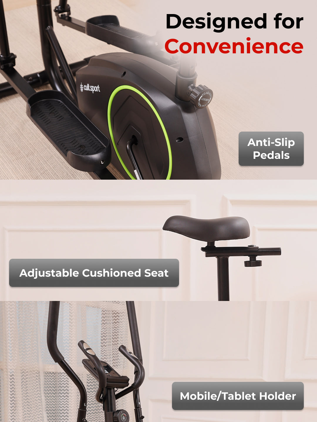 Smartcross Bern Elliptical Cross Trainer | 2kg Flywheel | Max Weight-120kg | 8 Level Magnetic Resistance (with 6 months extended warranty)