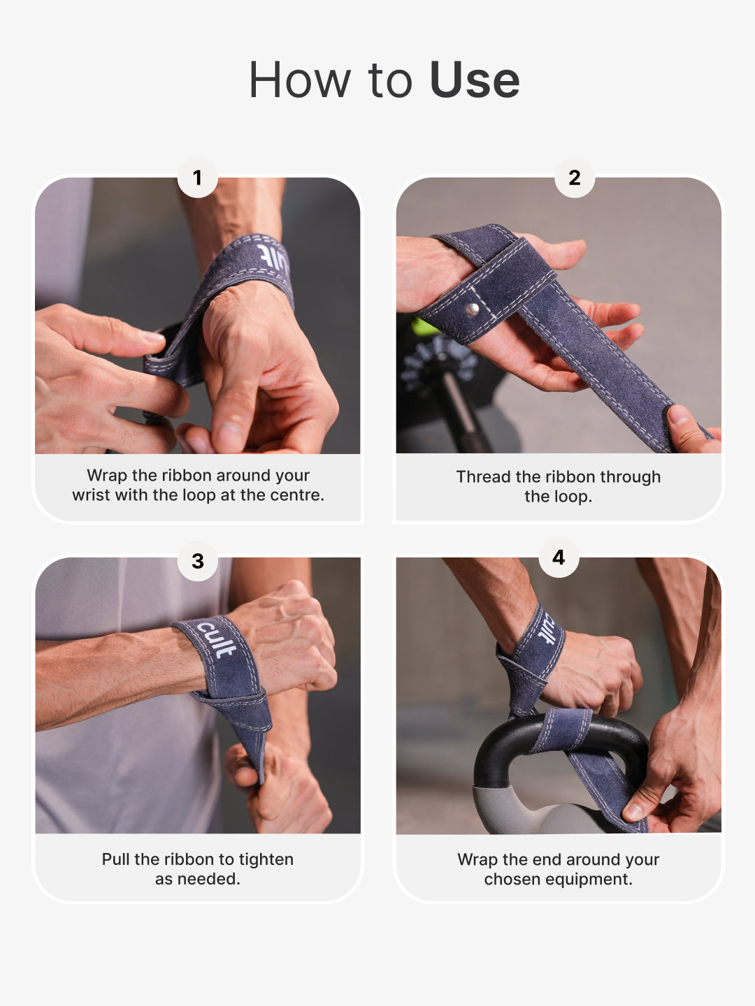 cult Neo Weight Lifting Strap Bluish Grey Pack of 2