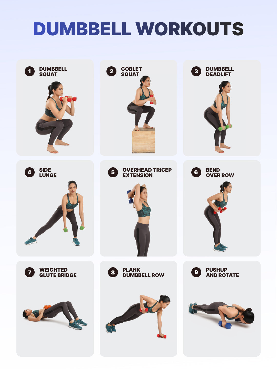 Cult 5KGx2 Vinyl Dumbbells For Home & Gym Exercises (Blue)