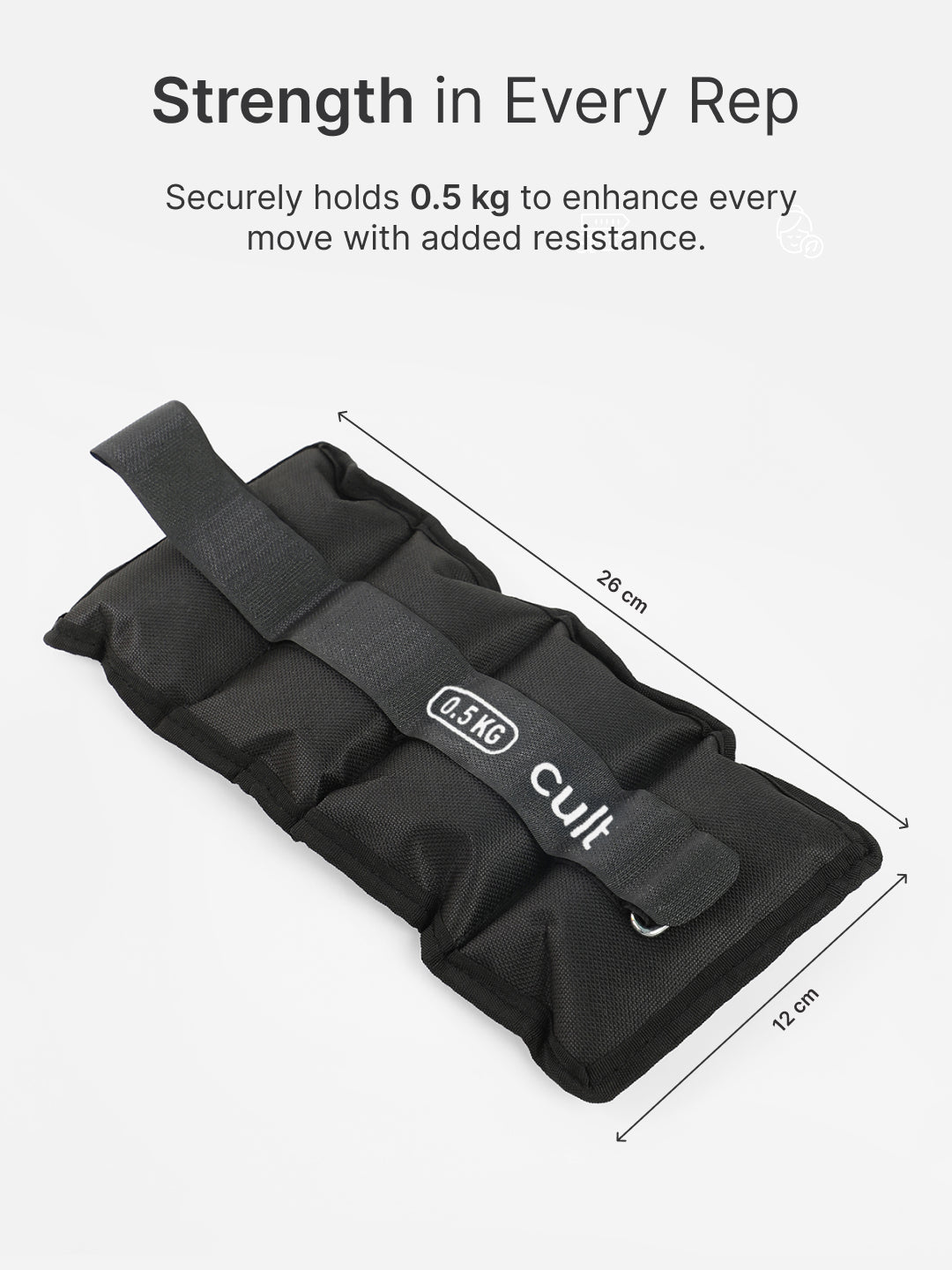 cult Ankle Weight Black Pair of 2 (0.5 kg each)