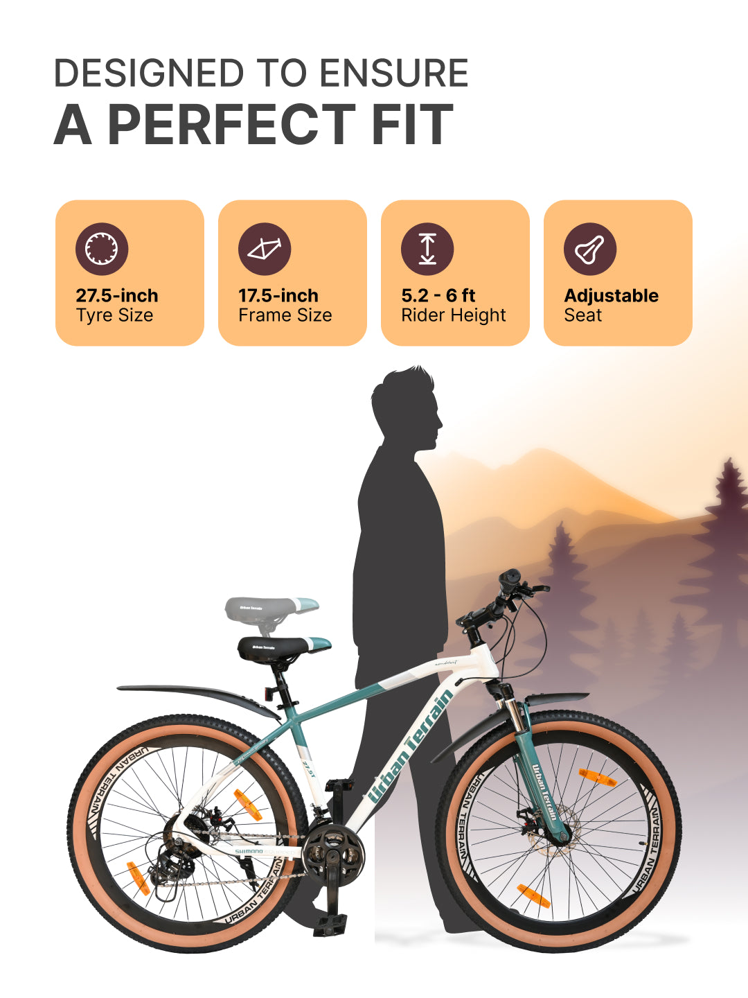 Aeroblast Mountain Bike Alloy Frame 21 Speed Cycle 27.5 inch With Front Suspension, Triple Wall Rim and Dual Disc Brakes, Ideal For 5.2 ft to 6 ft, 15+ Years, Unisex (WhiteBlue)