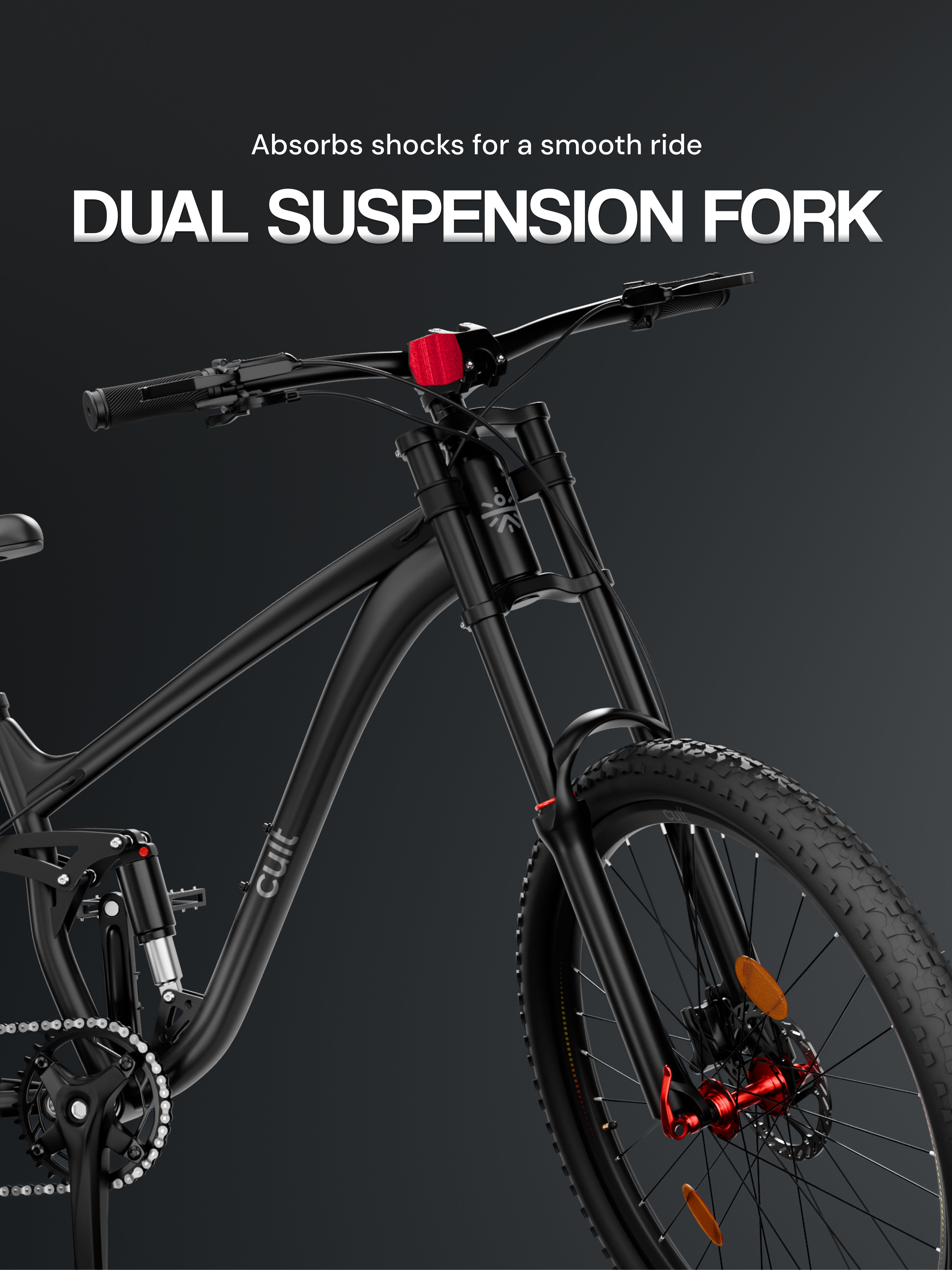 Cult Maverick 27T Mountain Bike | 12-Speed Gear Cycle | BLACK