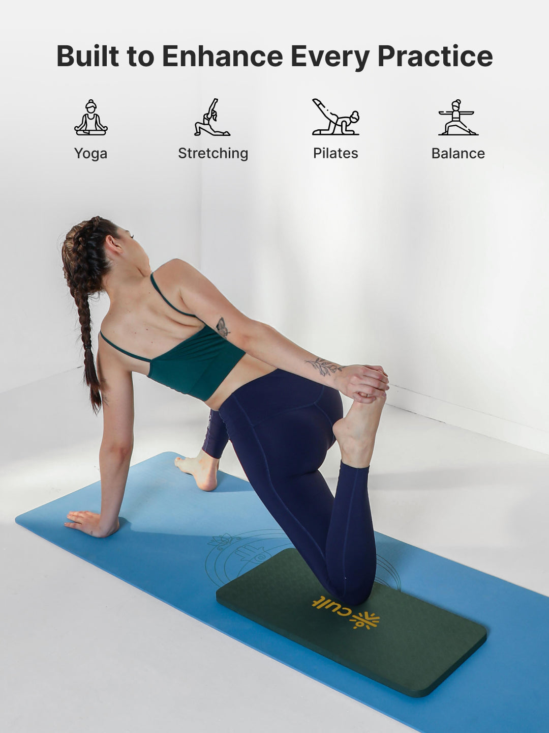 Pack of 2 EVA Yoga Knee Pads 20mm Green– Non-Toxic, Anti-Skid & Durable