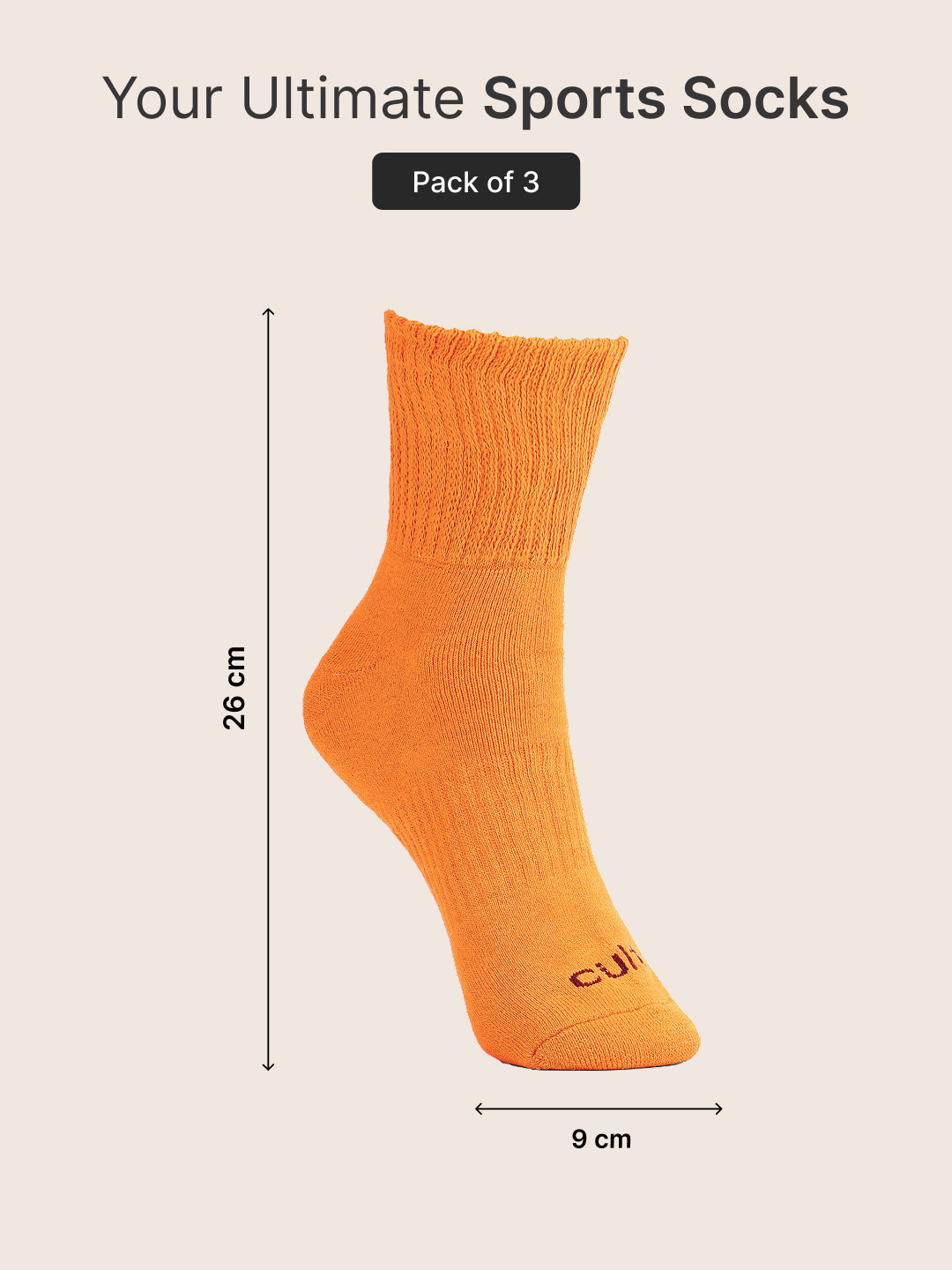 CULT Men's Crew Length Cotton Socks – Ultra Soft, Breathable & Anti-Microbial – Casual & Sports Socks with Moisture-Absorbent Fabric