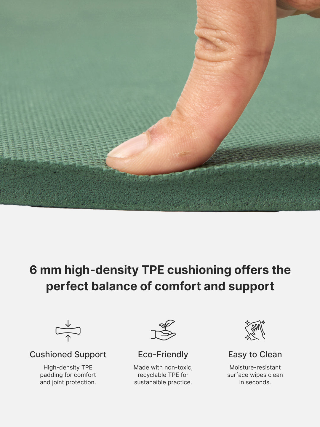 cult Aroma Infused TPE Yoga Mat 6 mm Anti Skid Non Slip Exercise Mat with Carry Bag for Yoga Workout Gym Green