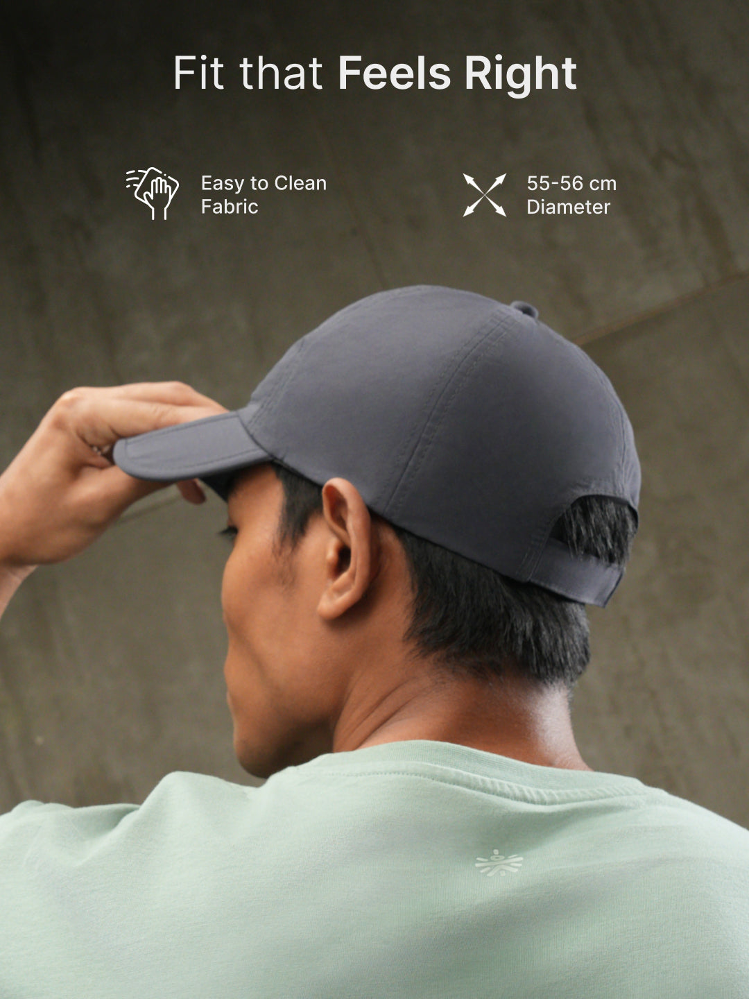 cult Foldable Cap Unisex with Adjustable Strap Grey