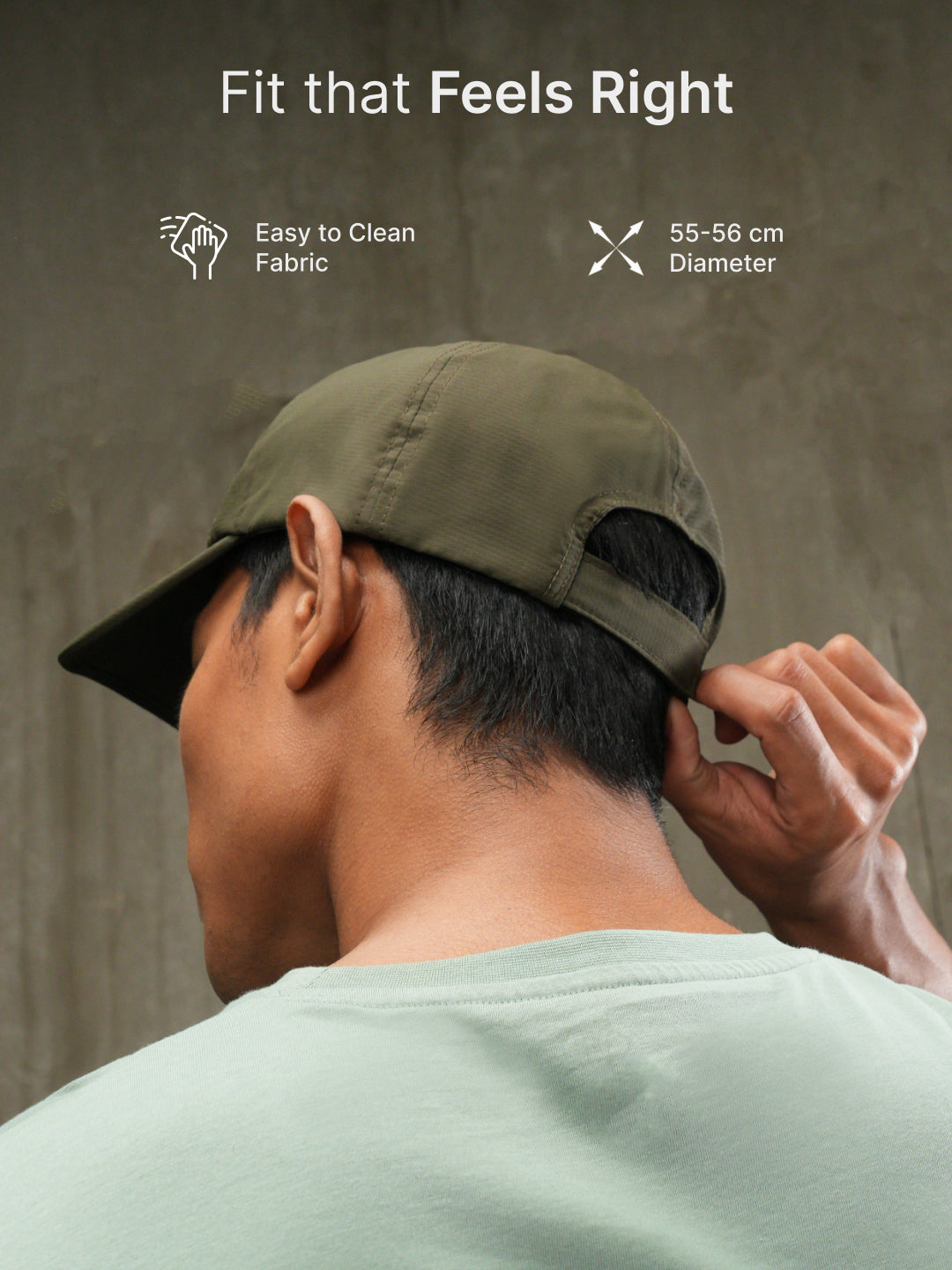 cult Foldable Cap Unisex with Adjustable Strap Olive