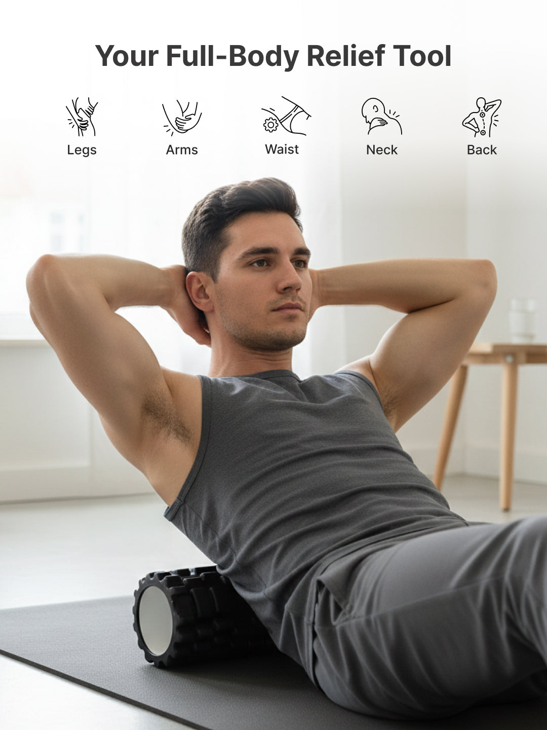 cult Foam Roller Black - Muscle Recovery & Deep Tissue Massage