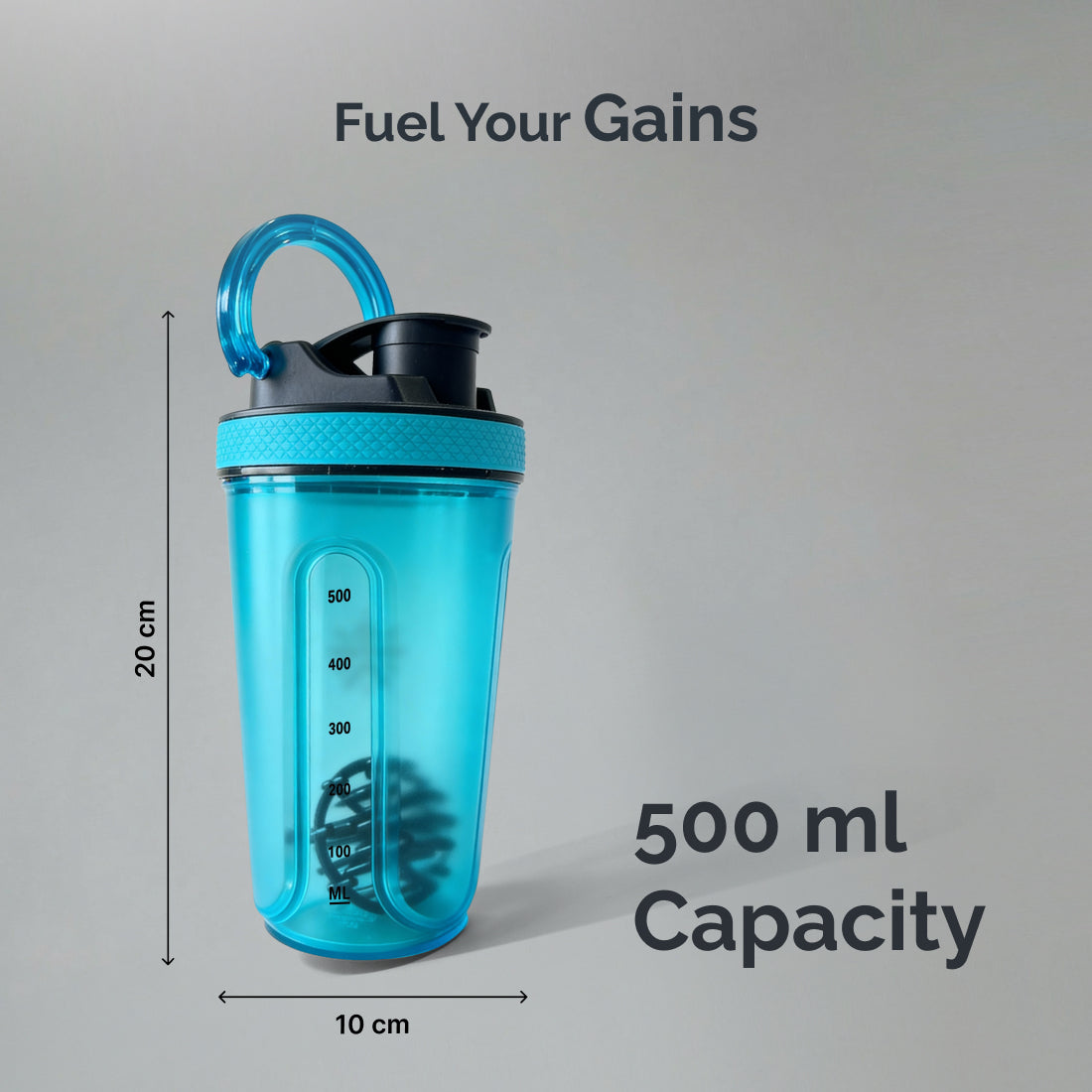 CULT FrostBlend Shaker Bottle 500 ml, BPA-Free Leak-Proof Multipurpose Shaker for Protein & Gym Blue