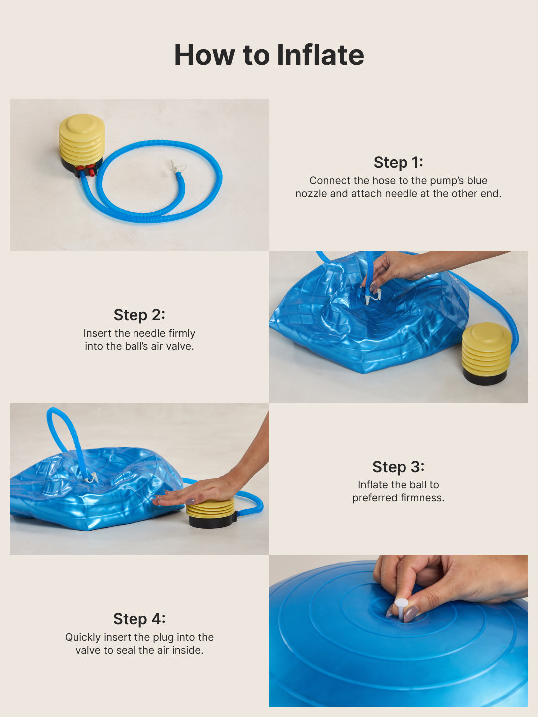 Anti-Burst Versatile Gym Ball with Pump Blue