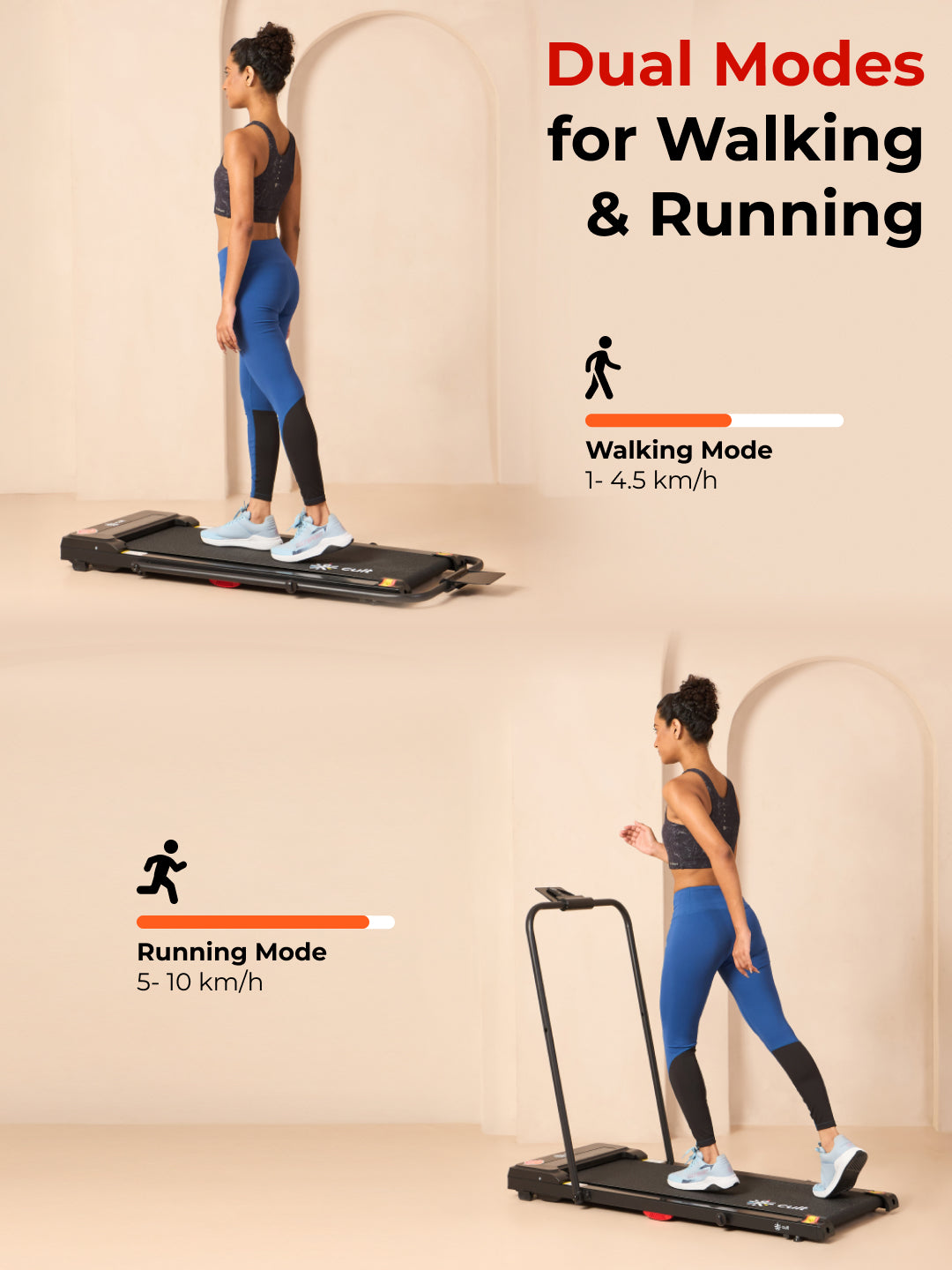 Cult Walking pad Pro 2HP Peak | Max Speed-10kmph | Max Weight-110kg | Walking Pad for Home Use (with 6 months extended warranty)