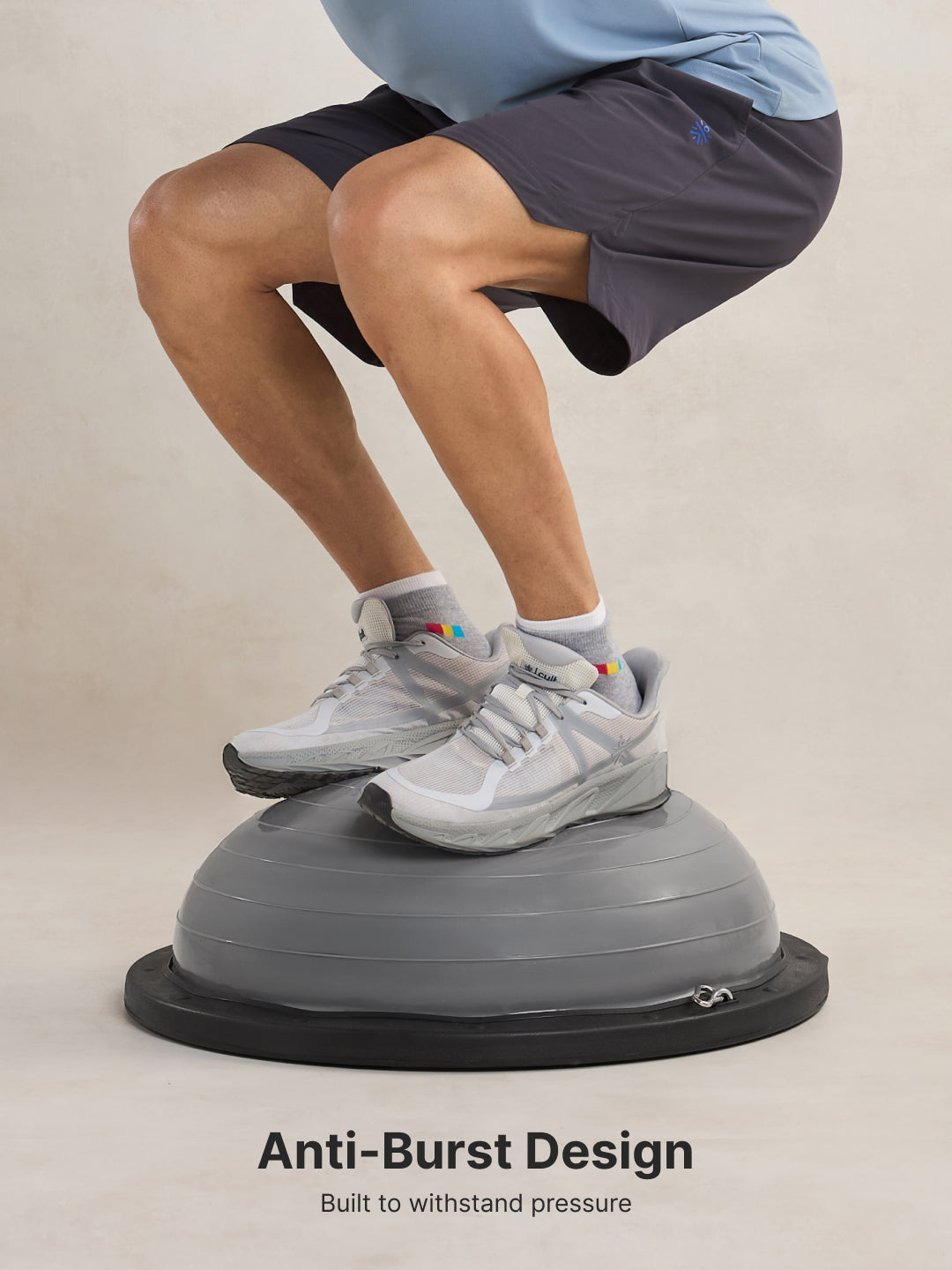 Cult Half Balance Ball Trainer for Full Body Workout with Pair of Resistance Bands and Pump | Anti-Slip Stability Ball| Core Strength, Balance, and Stability Training Equipment for Home Gym & Fitness Workouts