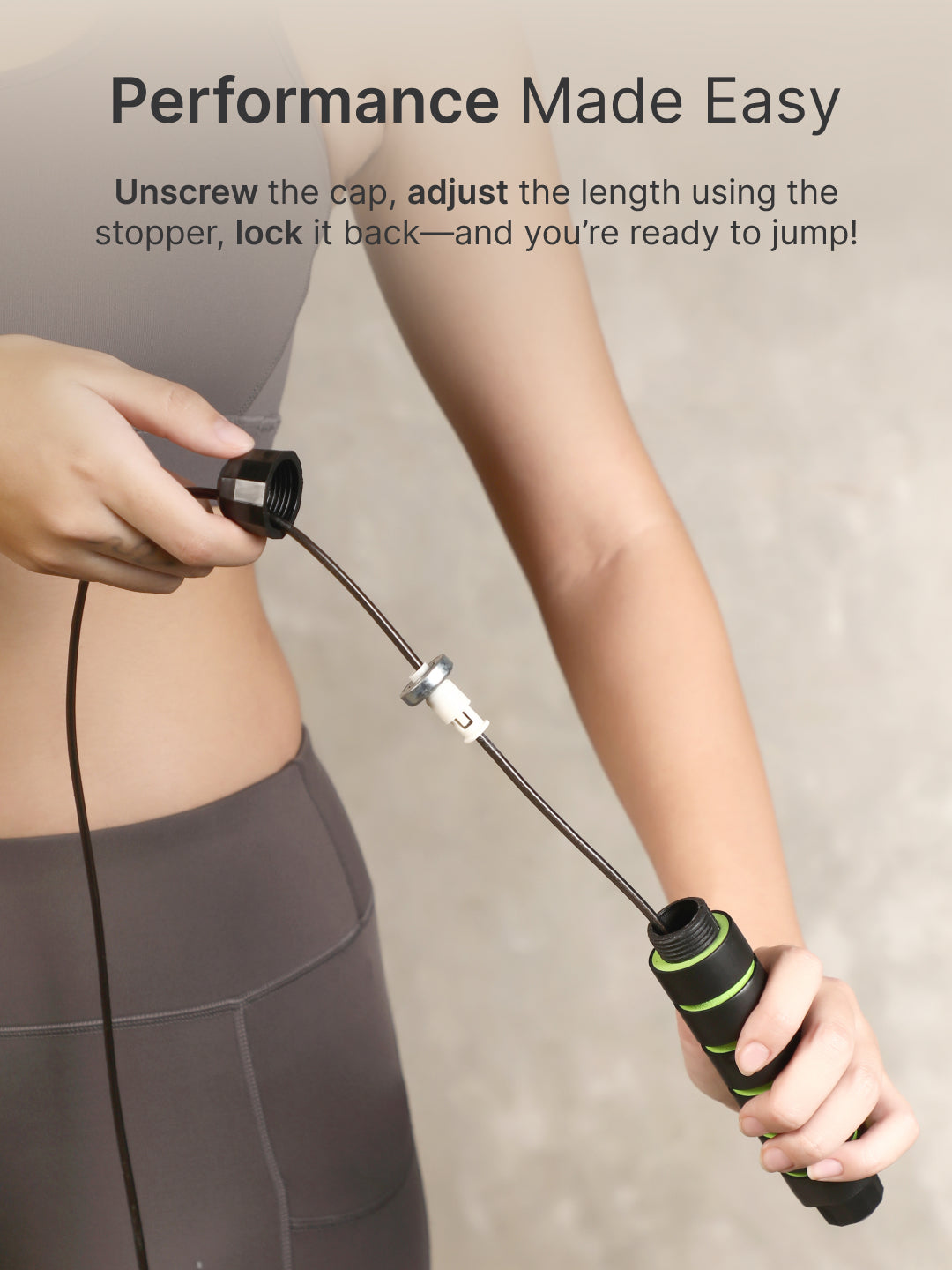 cult Adjustable Skipping Rope with weights Unisex Green