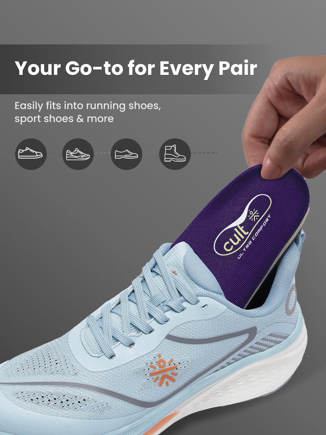 cult Men's High Arch Support- Arch Elevate Insoles