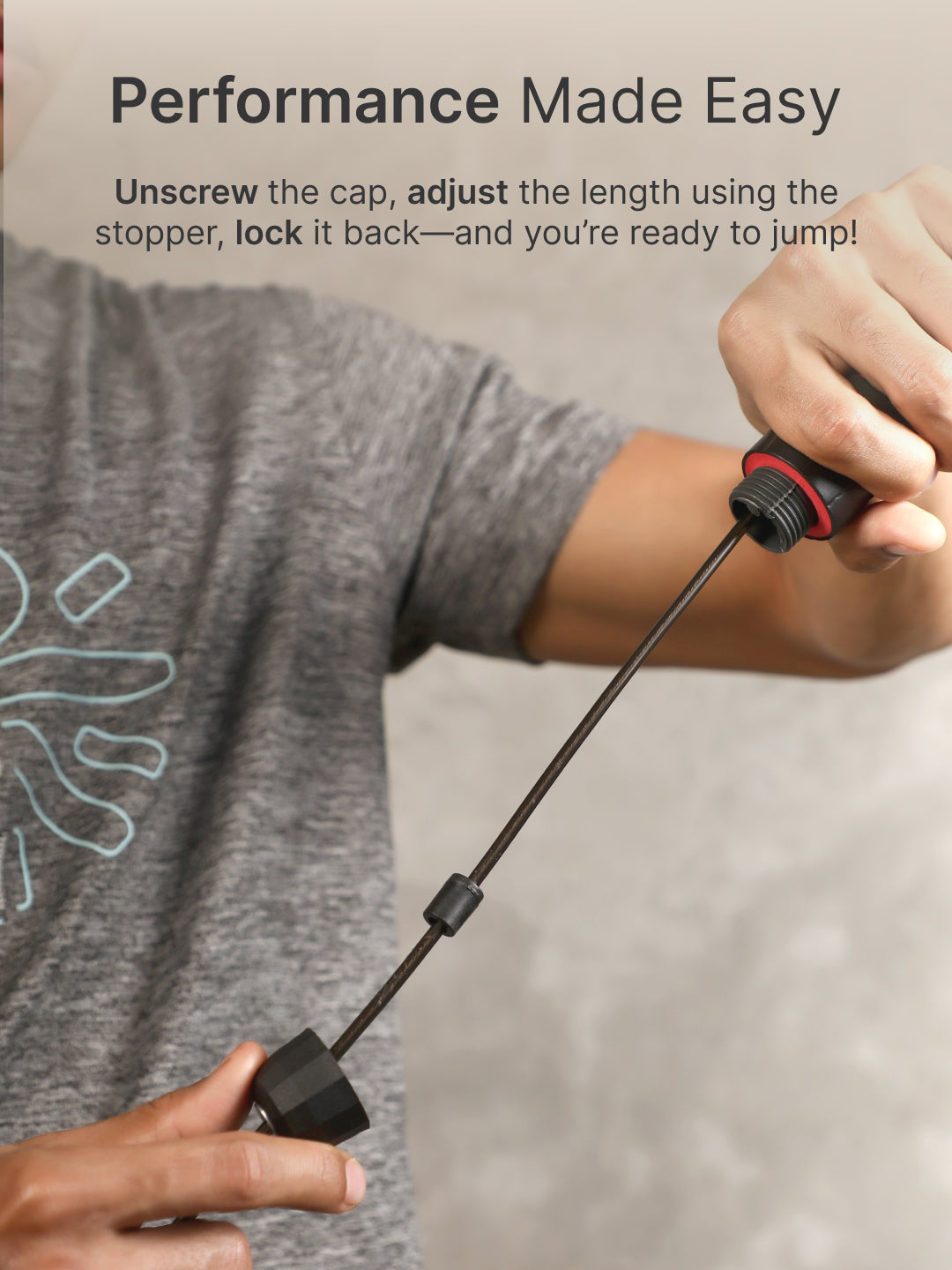 cult Adjustable Skipping Rope with weights Unisex Red