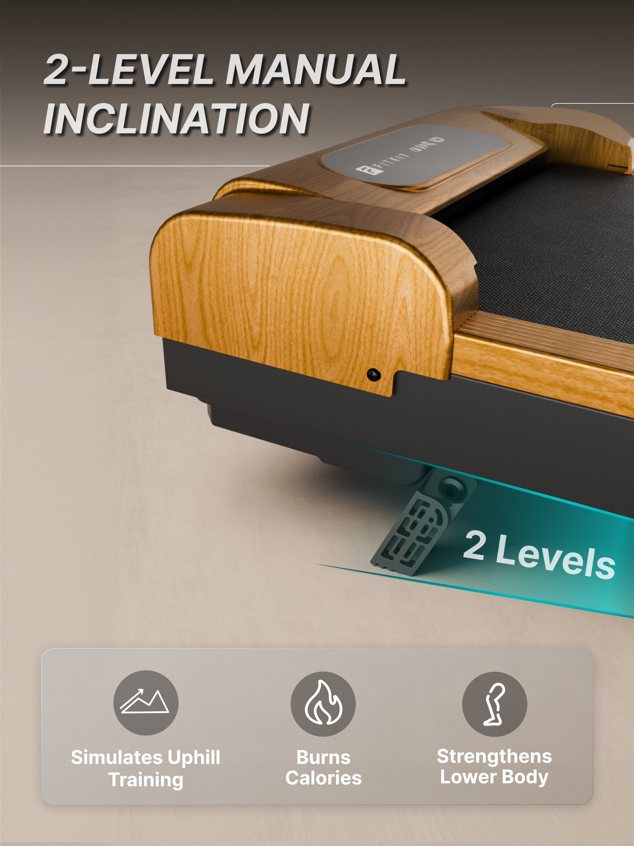 Fitkit by Cult Walking Pad Neo Gold Oak (BLDC 3.5HP Peak Power) Compact & Under Desk DC Motor Treadmill | Max Weight: 120kg | Home use with Remote Control (with 6 Months Extended Warranty)