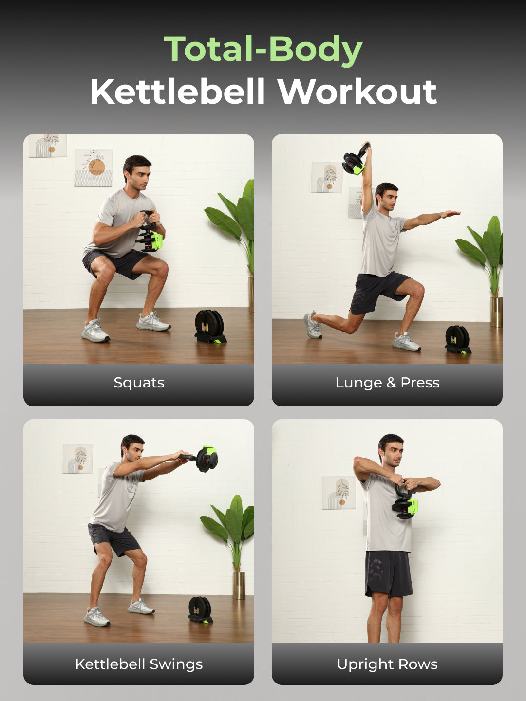 Cult 12Kg Adjustable Kettlebell | 12 Weight Options (2kg-12kg) | One-Hand 1-Second Dial | Compact & Durable Home Gym Kettlebell - Black