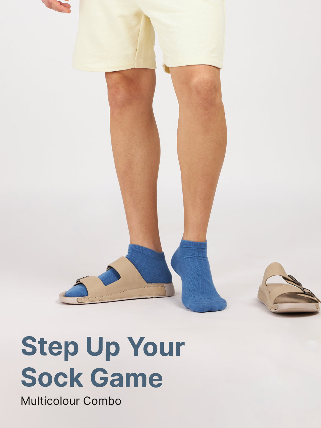 Sports Low Ankle Pack of 5 Navy,White,Grey,Powder Blue & Black Men's Cotton Socks