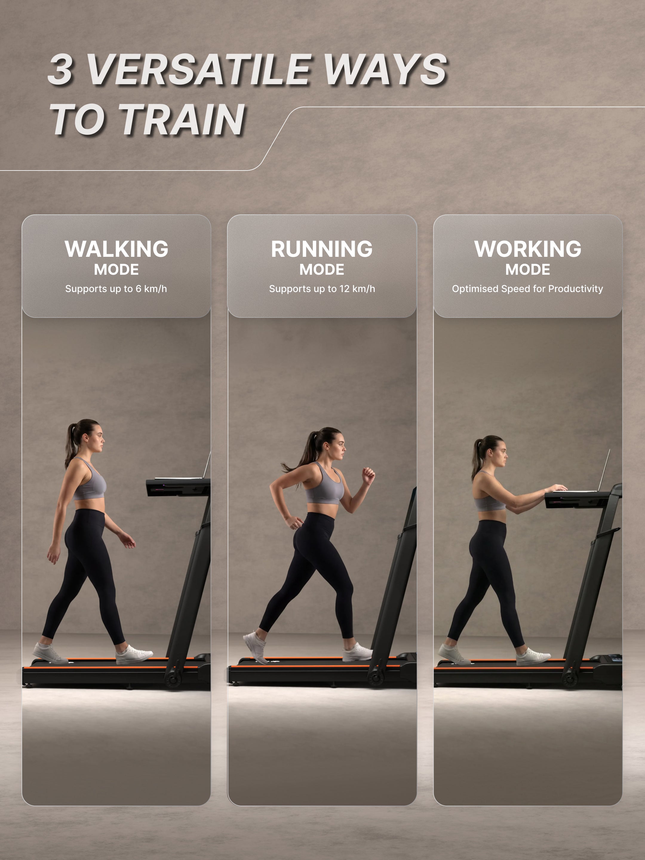 Cult Treadmill with Desk 5.5 HP Peak Motorized 3 in 1 Foldable Treadmill for Home Workout | Max User 120kg, Speed up to 12 km/hr with Adjustable & Detachable Desk with Tablet Holder